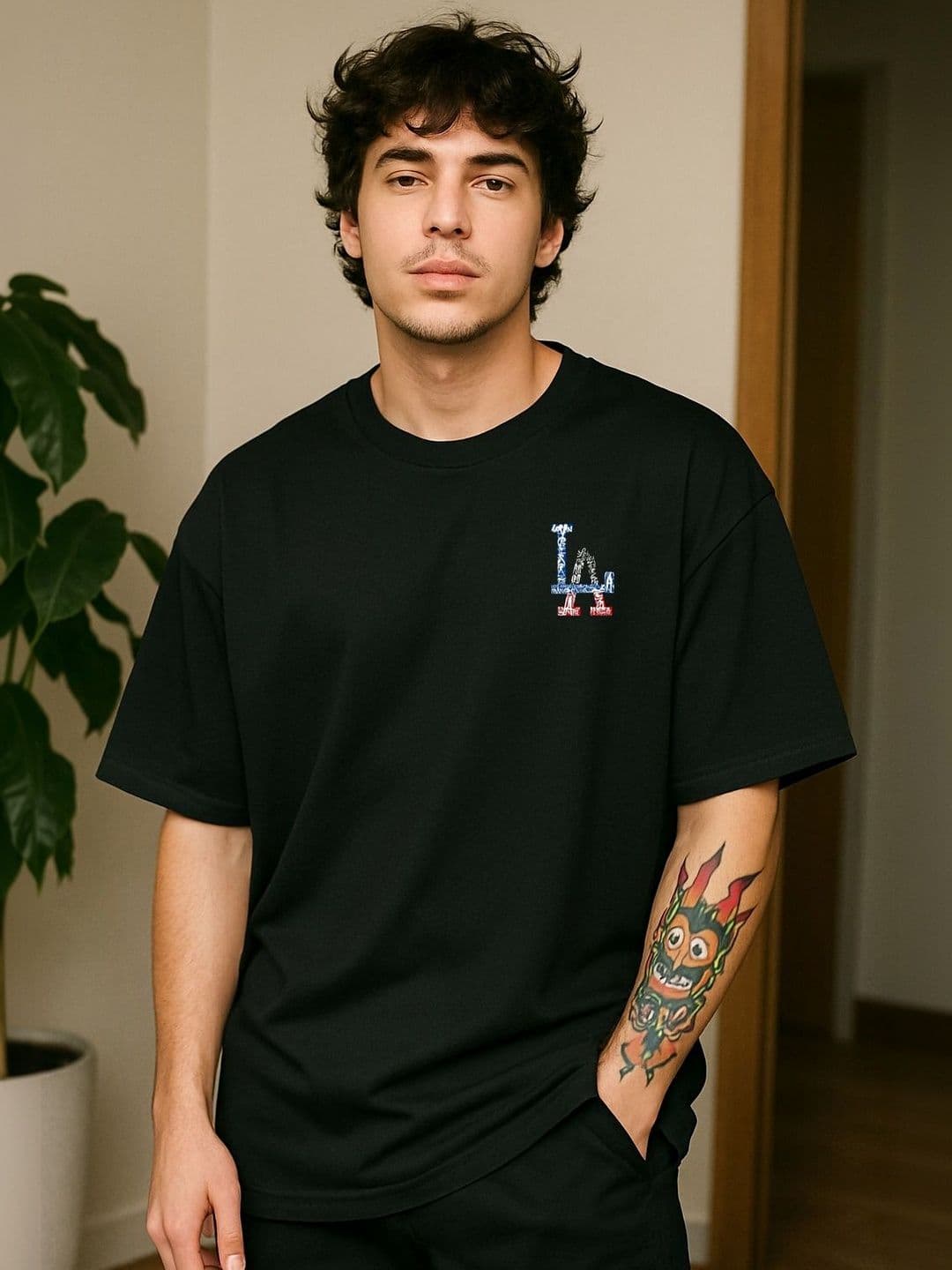 R.Code by The Roadster Life Co. Men Typography Los Angeles Lakers Printed T-shirt - view 1