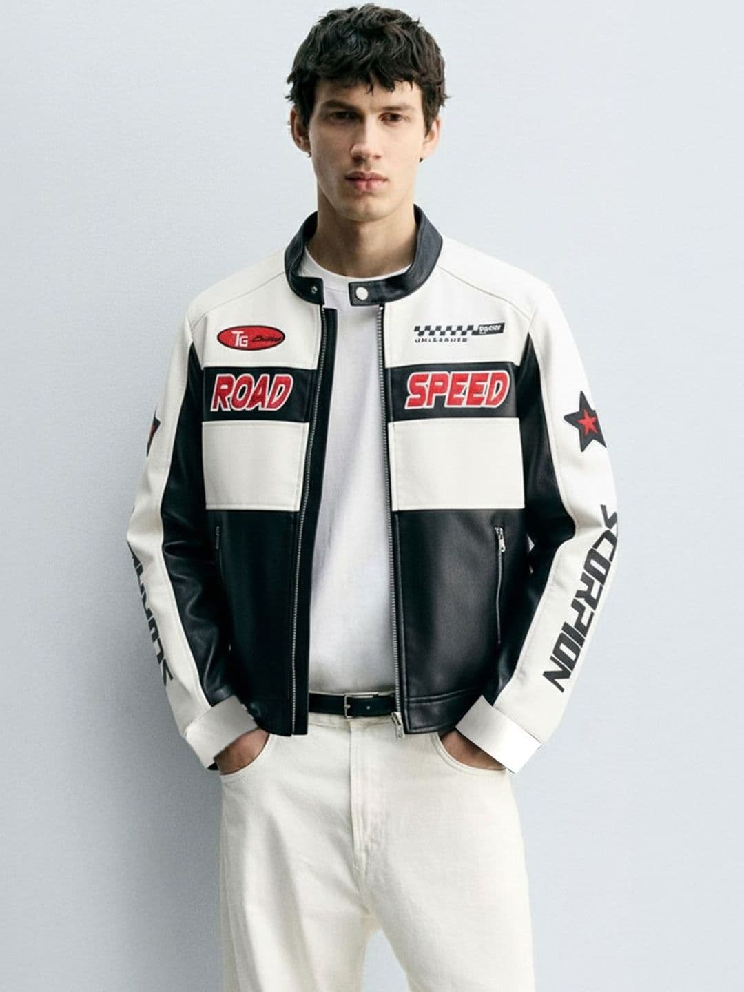 The Indian Garage Co Men Colourblocked Biker Jacket - view 1