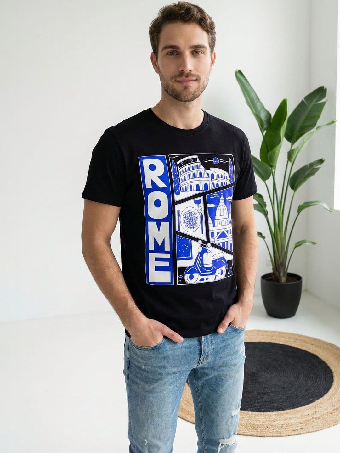 Mast & Harbour Men Printed Pure Cotton T-shirt - view 1