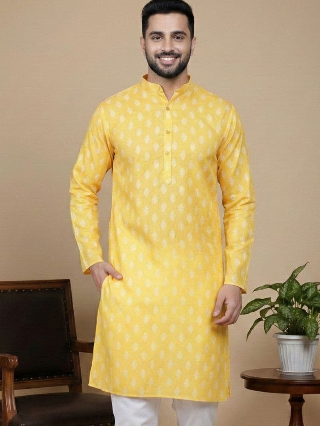 Jompers Men Floral Printed Kurta - view 1