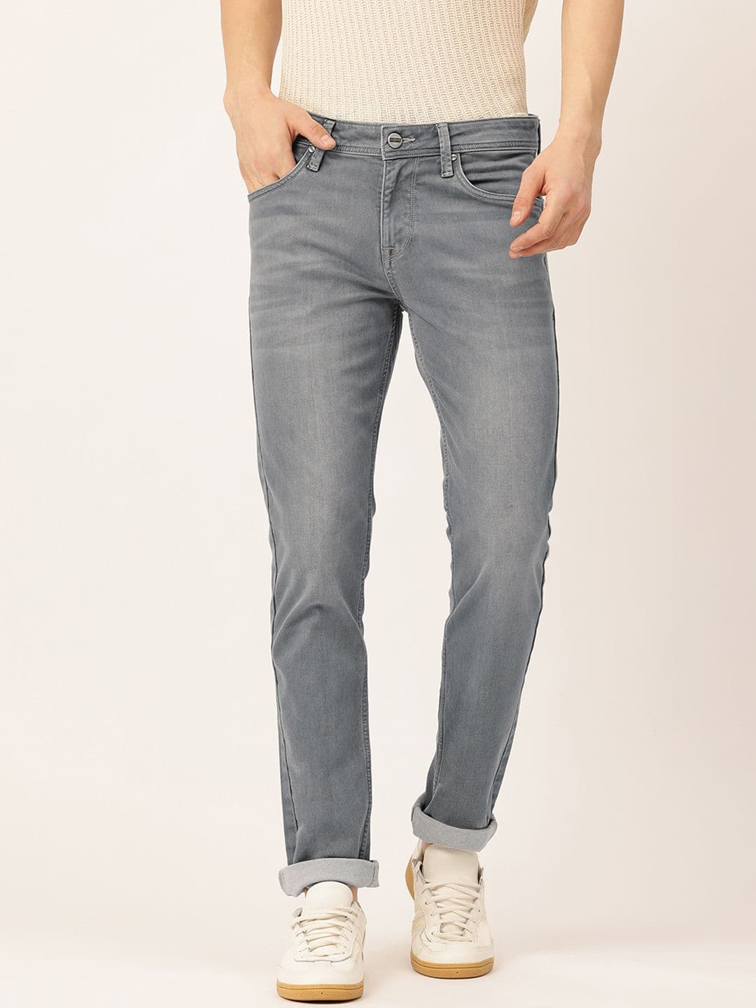 Integriti Men Smart Slim Fit Mid-Rise Light Fade Stretchable Jeans - view 1