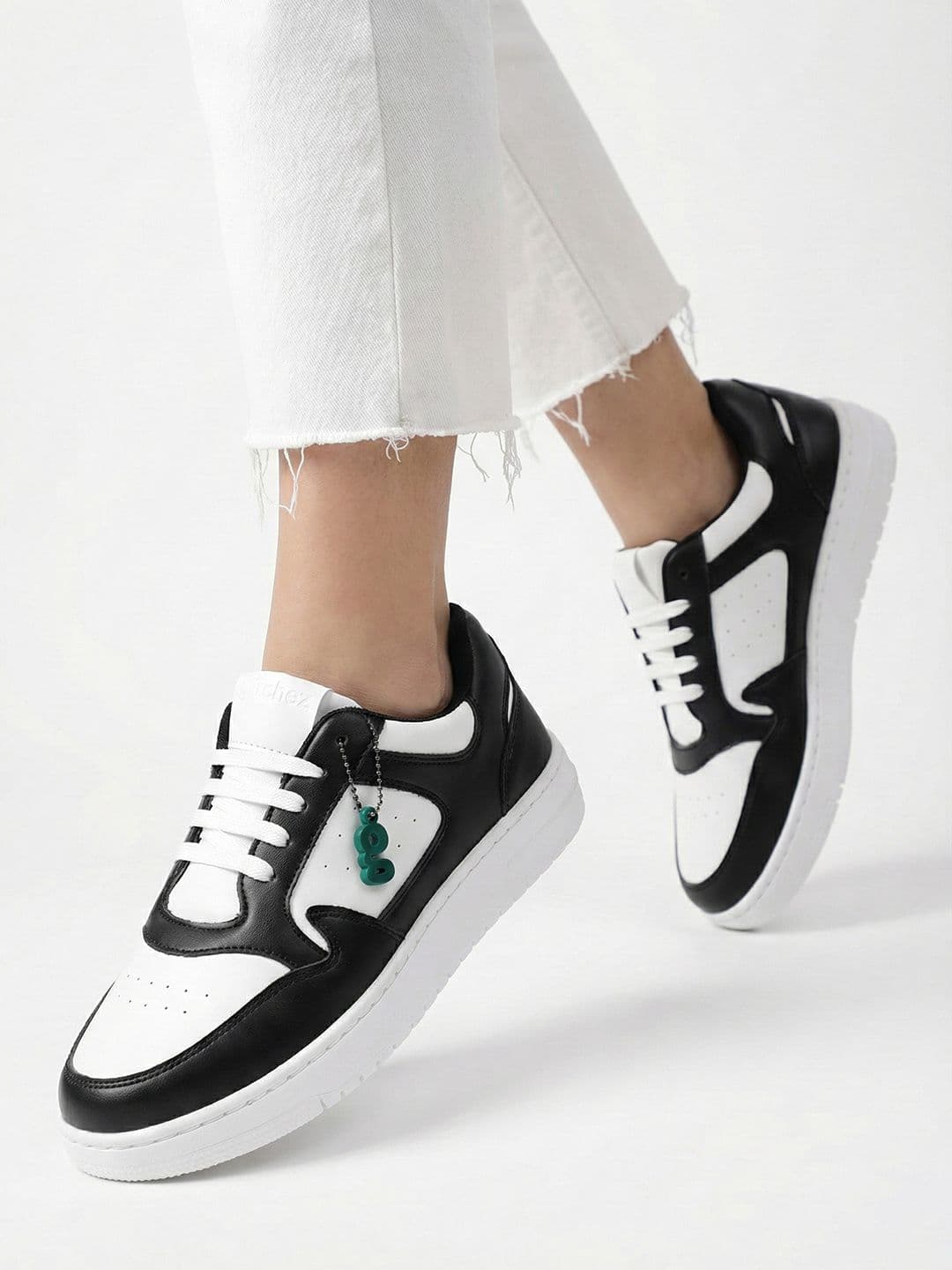glitchez Women Monochrome Perforated Sneakers - view 1