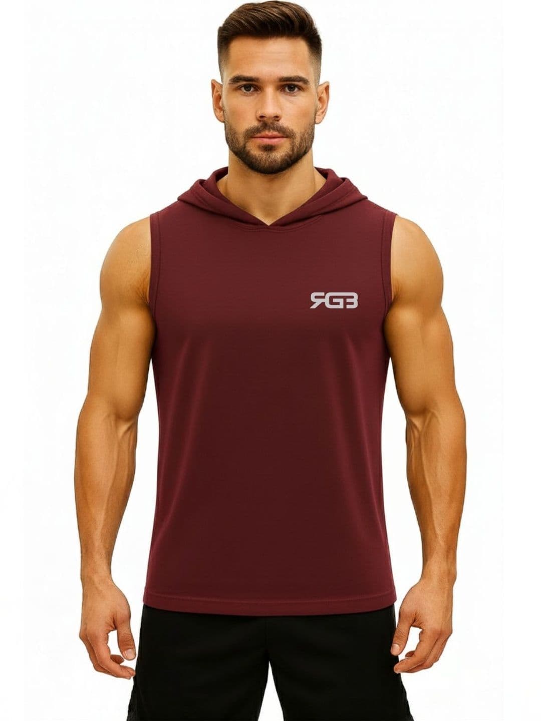 3Colors Hooded Neck Gym Vest - view 1
