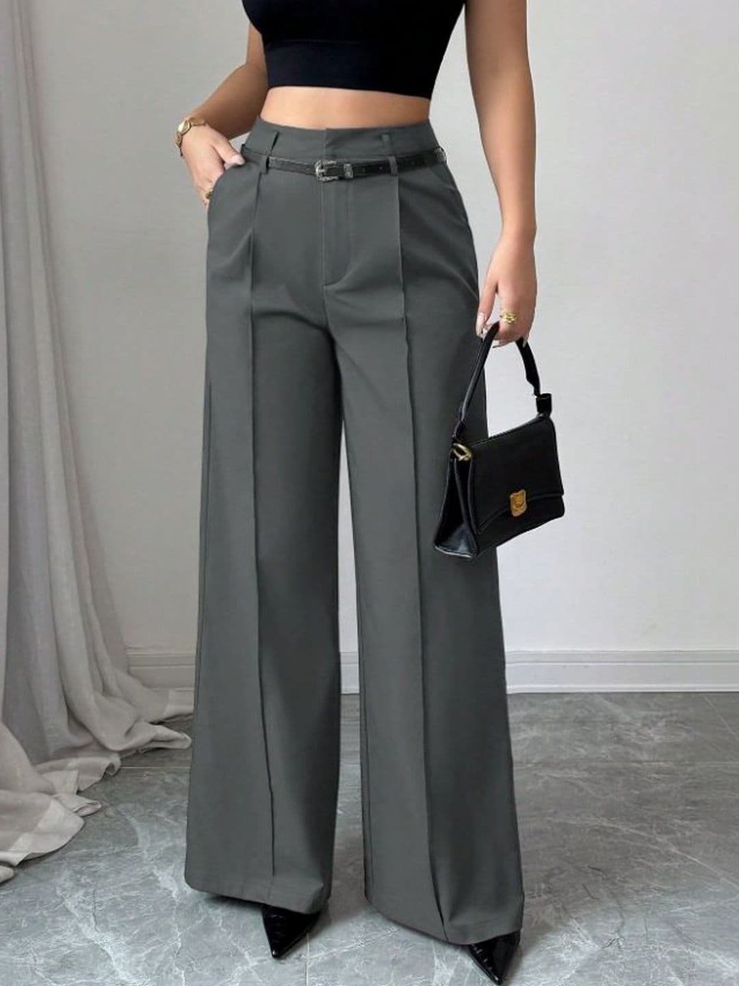 StyleCast x Revolte Women Straight Fit Easy Wash Pleated Trousers - view 1