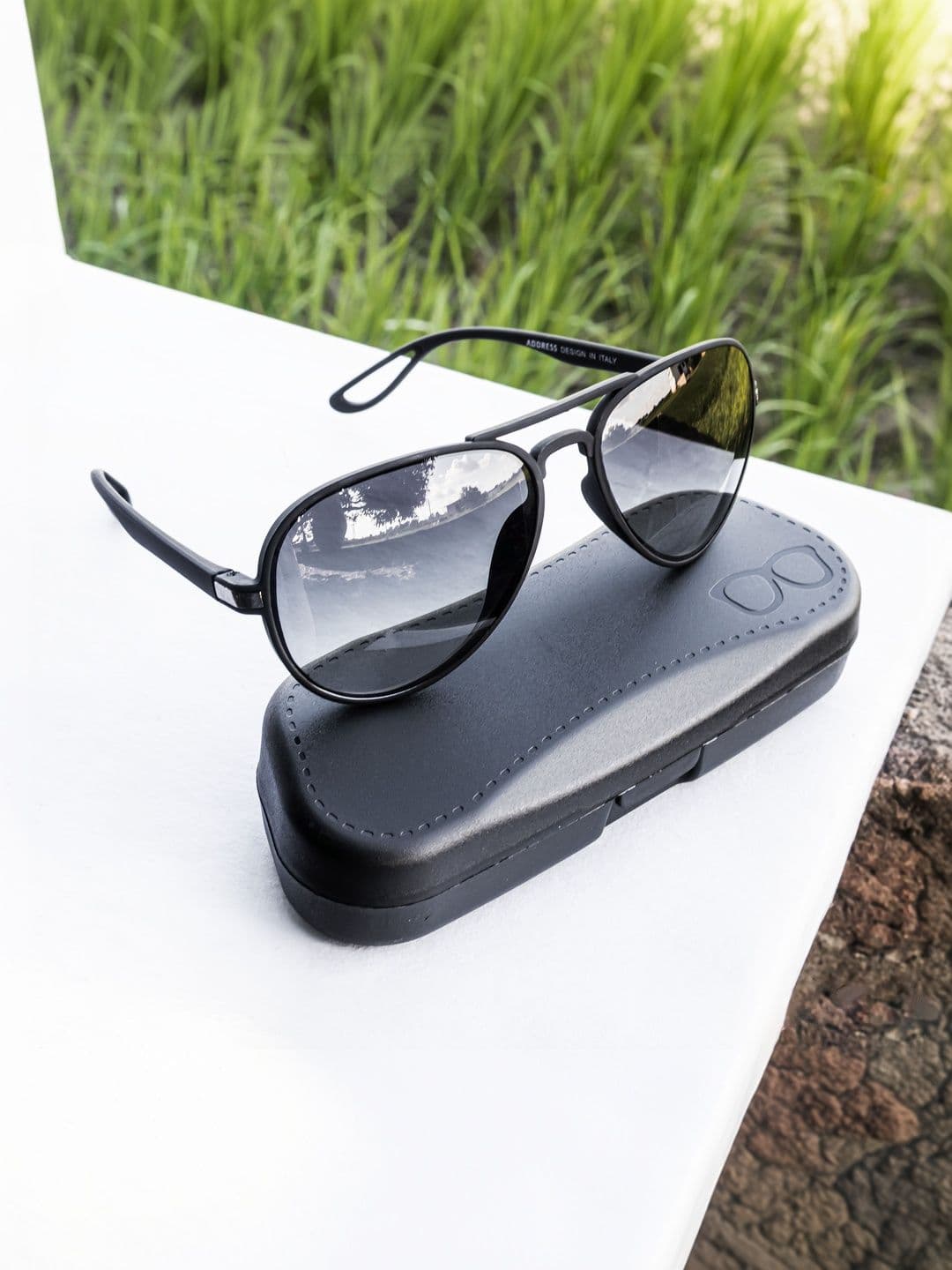 Jiebo Unisex Black Lens & Black Other Sunglasses with - view 1