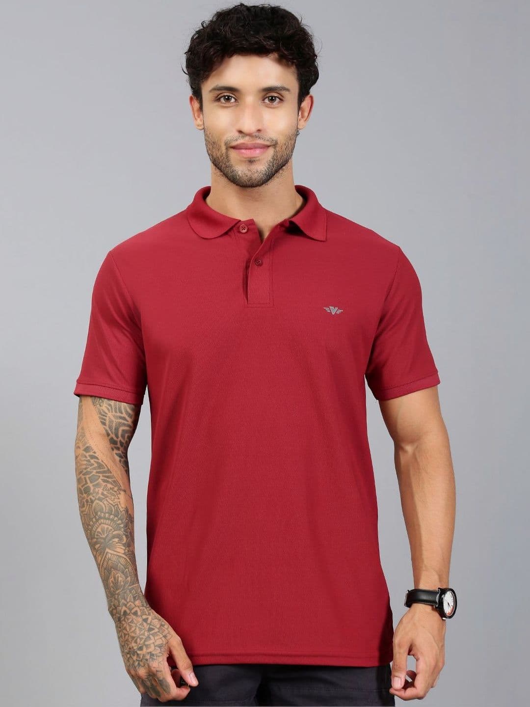 LUX VENUS Men Brand Logo Polo Collar T-shirt - view 1