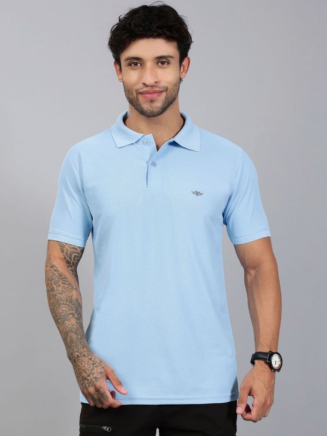 LUX VENUS Men Brand Logo Polo Collar T-shirt - view 1