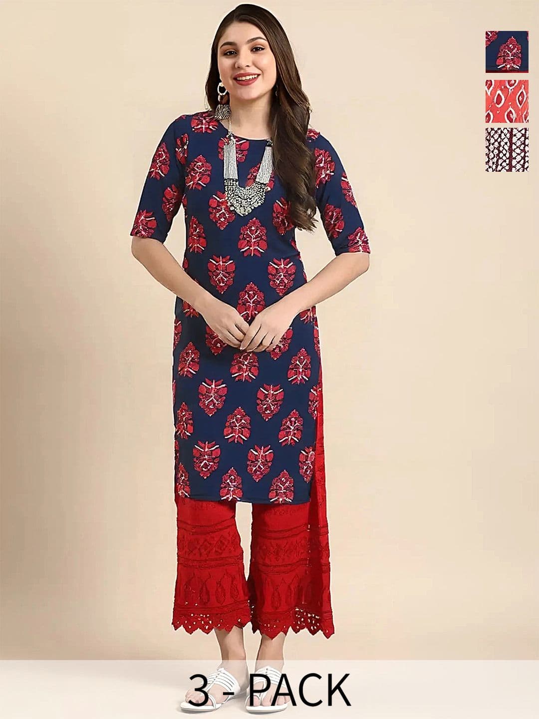 arangya Women Ethnic Motifs Printed Indie Prints Crepe Kurta - view 1