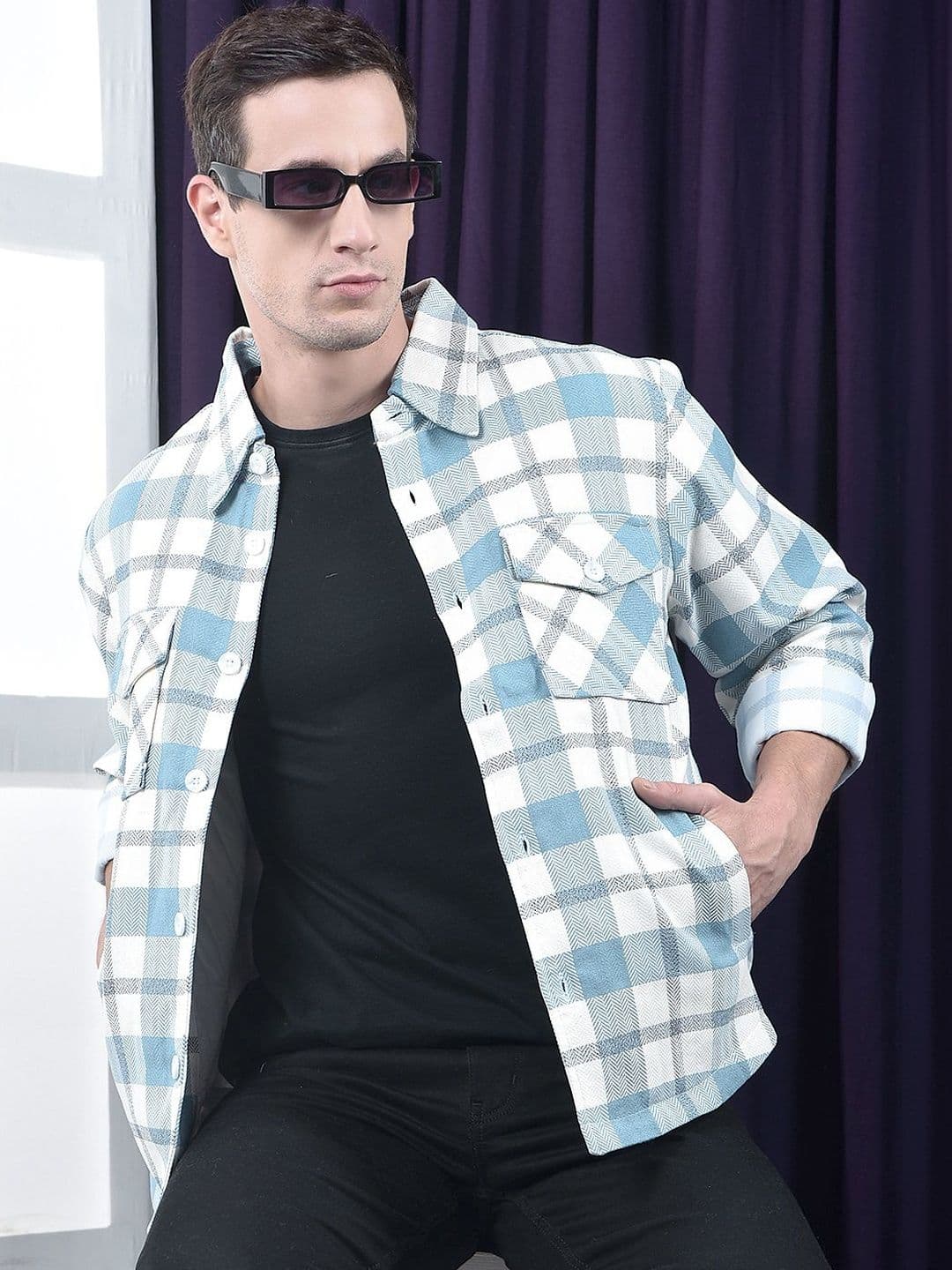 COBB Men Checked Woven Jacket - view 1