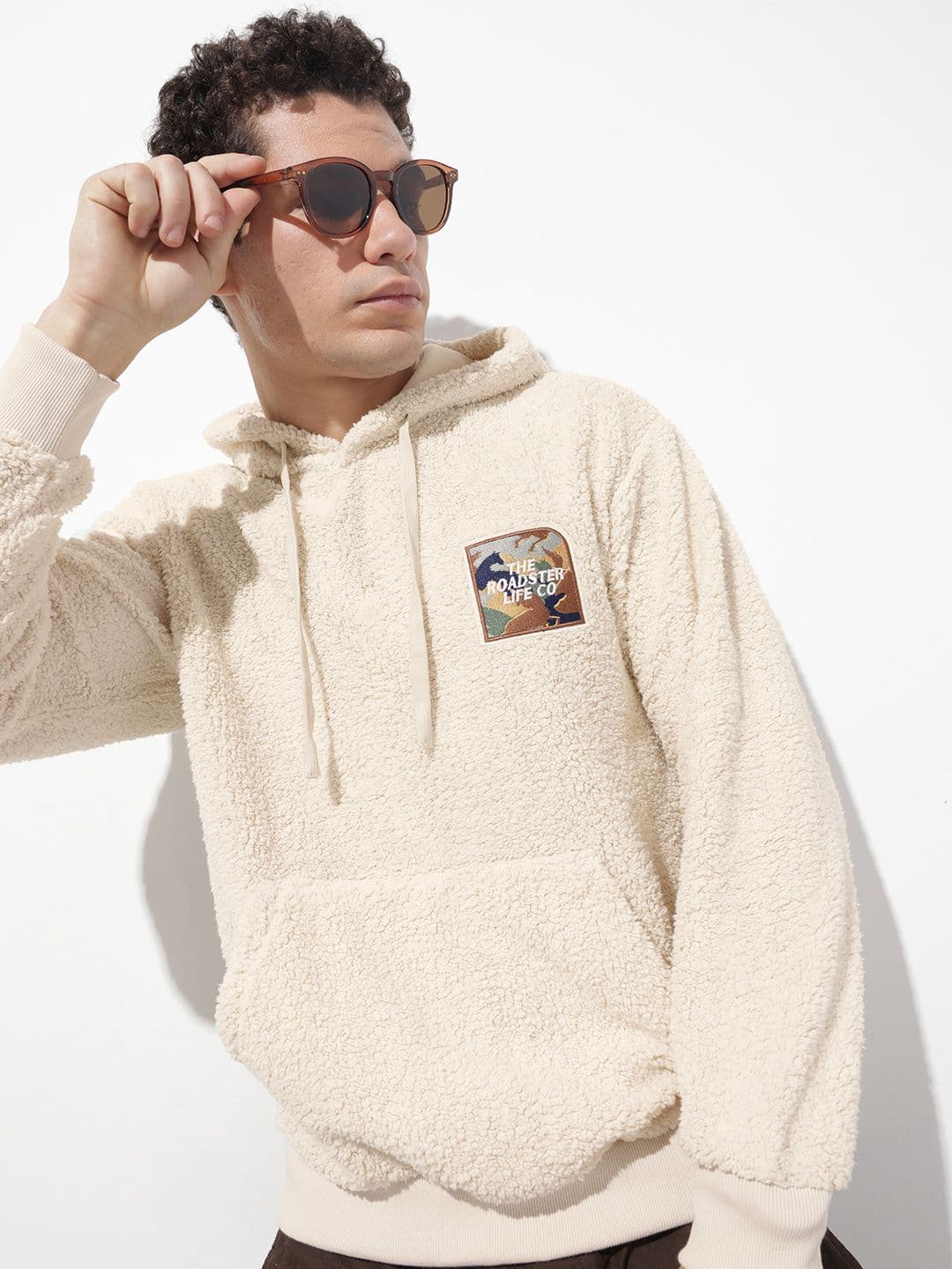 The Roadster Life Co. Applique Detail Fleece Hooded Sweatshirt - view 1