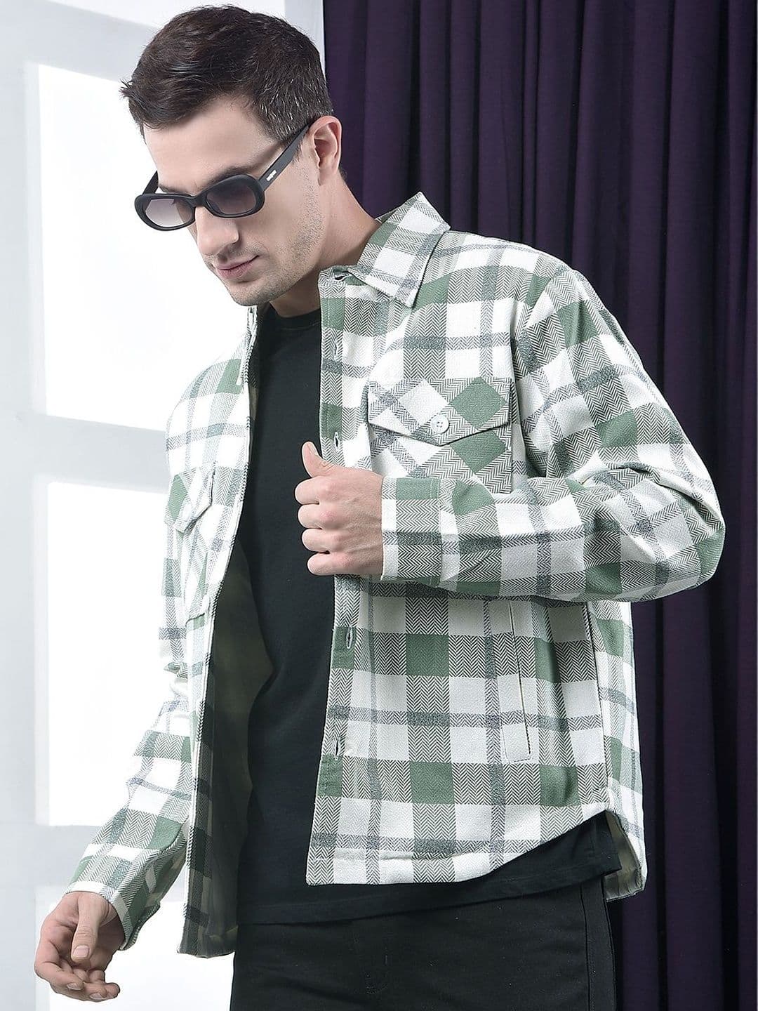 COBB Men Checked Lightweight Woven Jacket - view 1