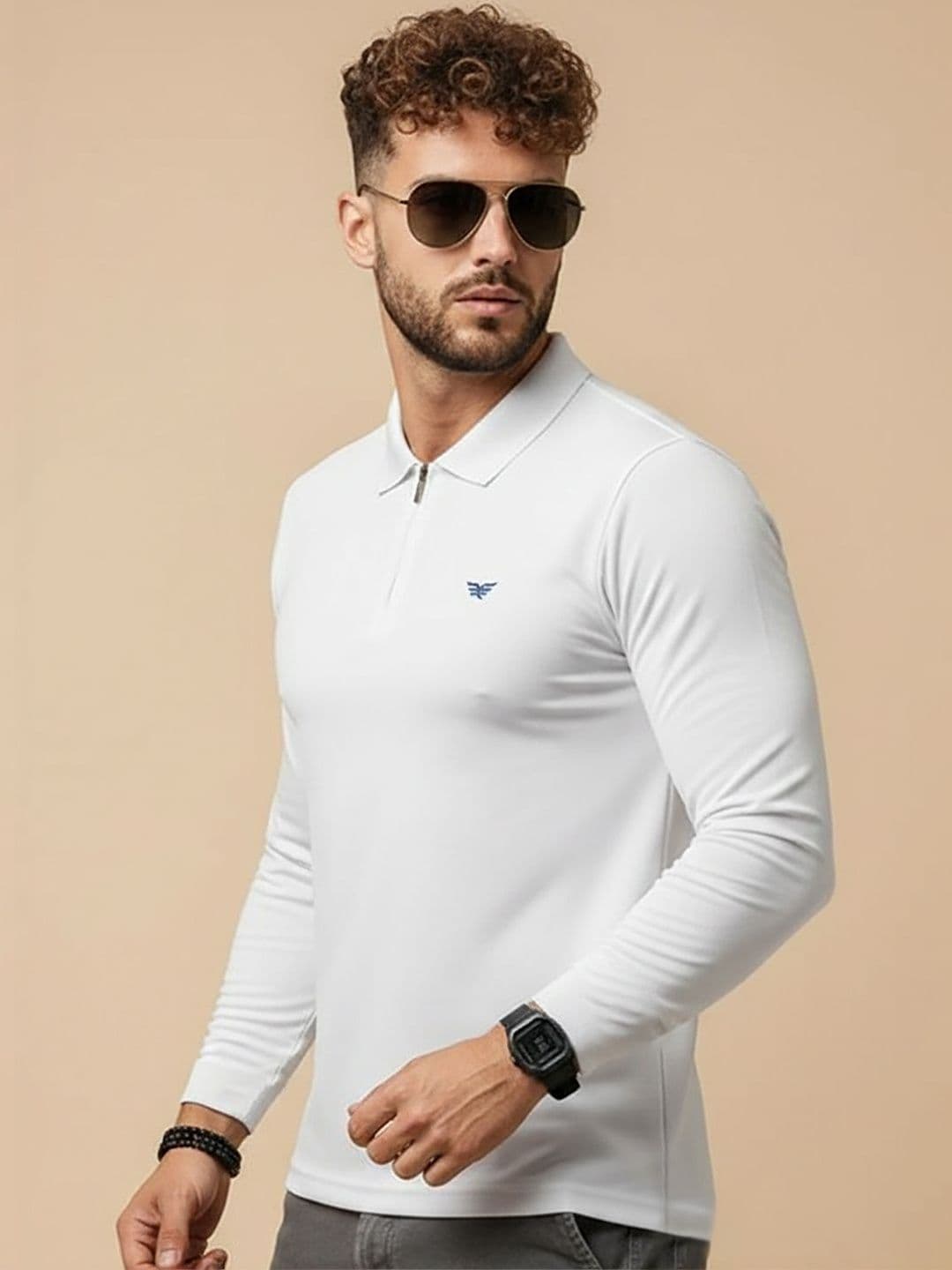 RISS Men Brand Logo Polo Collar T-shirt - view 1
