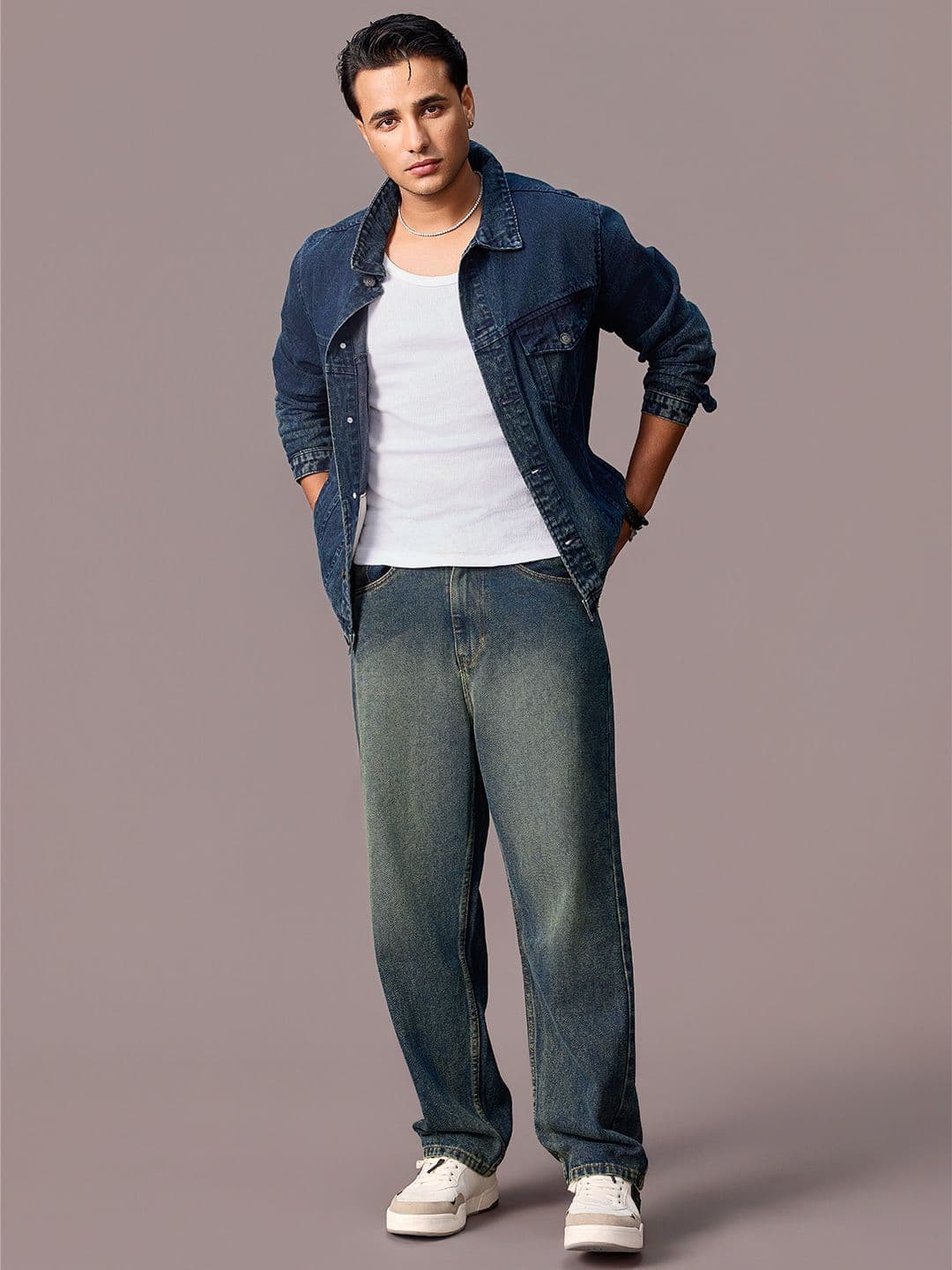 Urbano Fashion Men Blue Loose Baggy Fit Heavy Washed Non-Stretchable Jeans - view 1