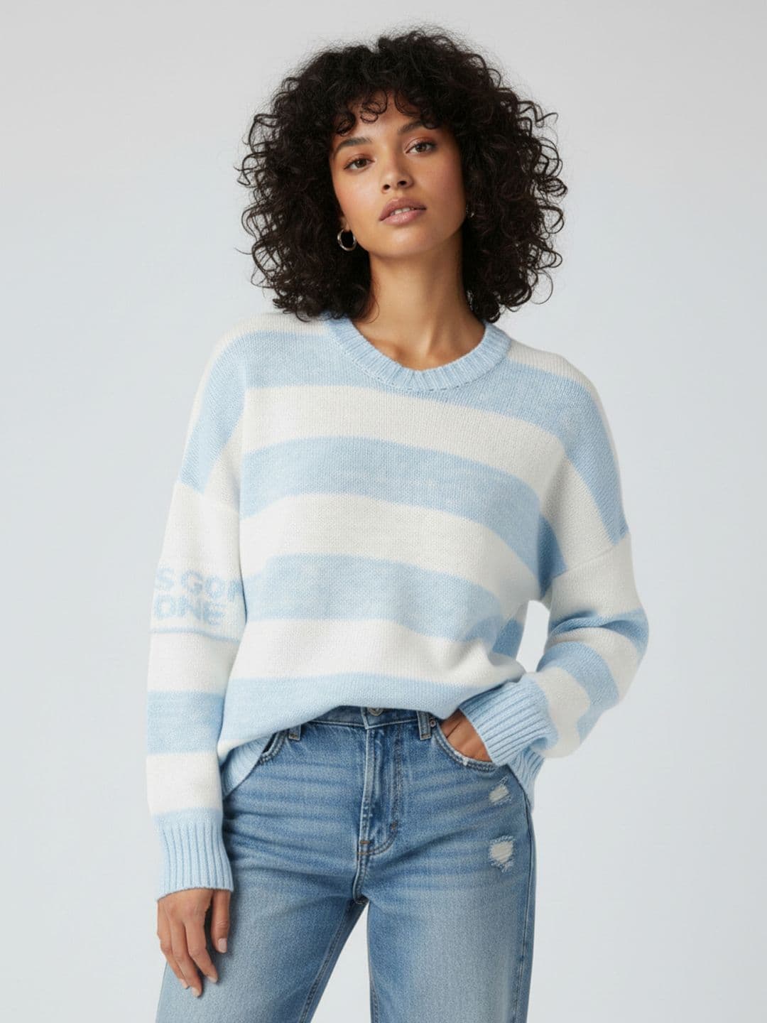 glitchez Striped Oversized Pullover - view 1