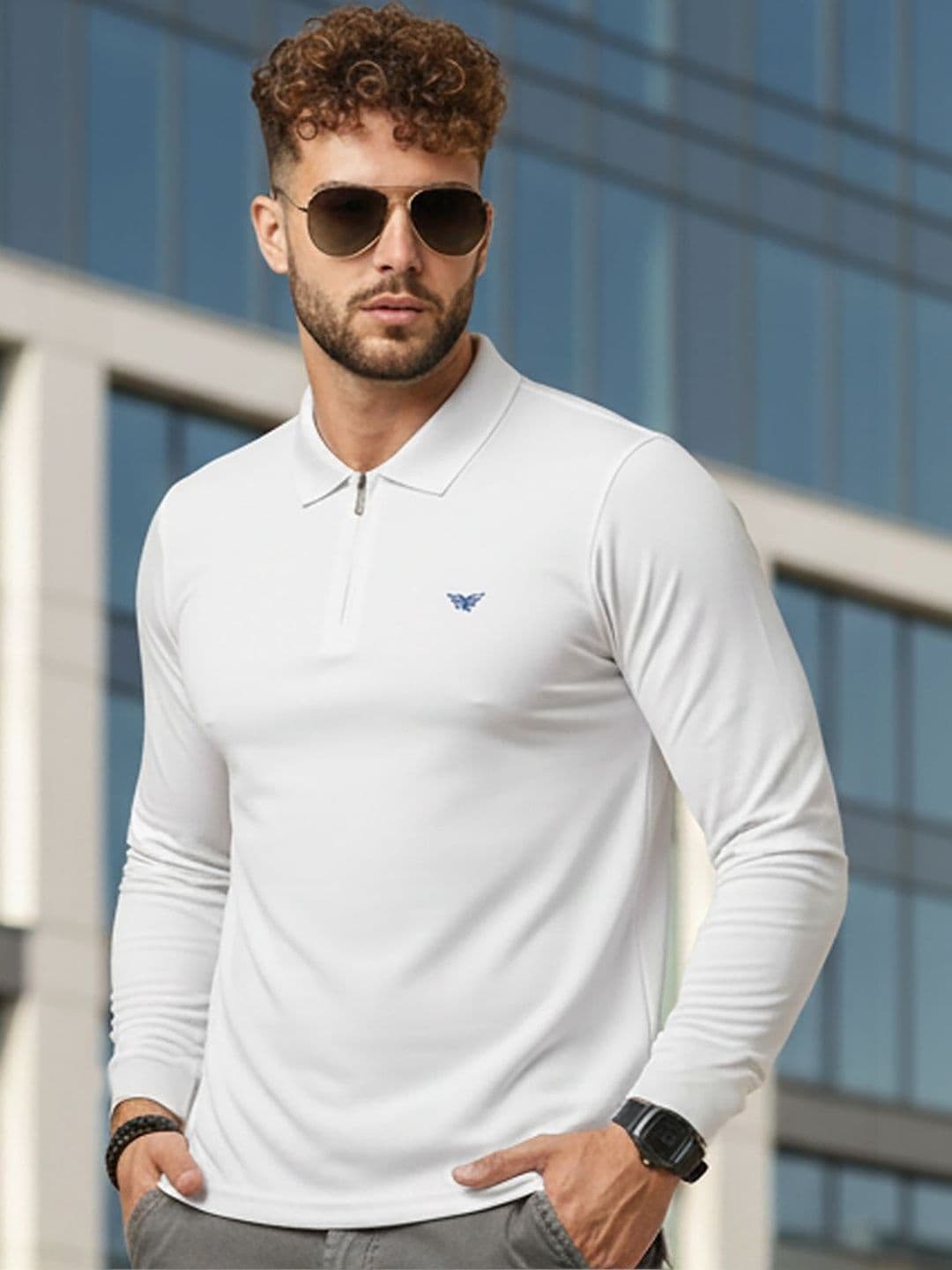 RISS Men Brand Logo Polo Collar T-shirt - view 1