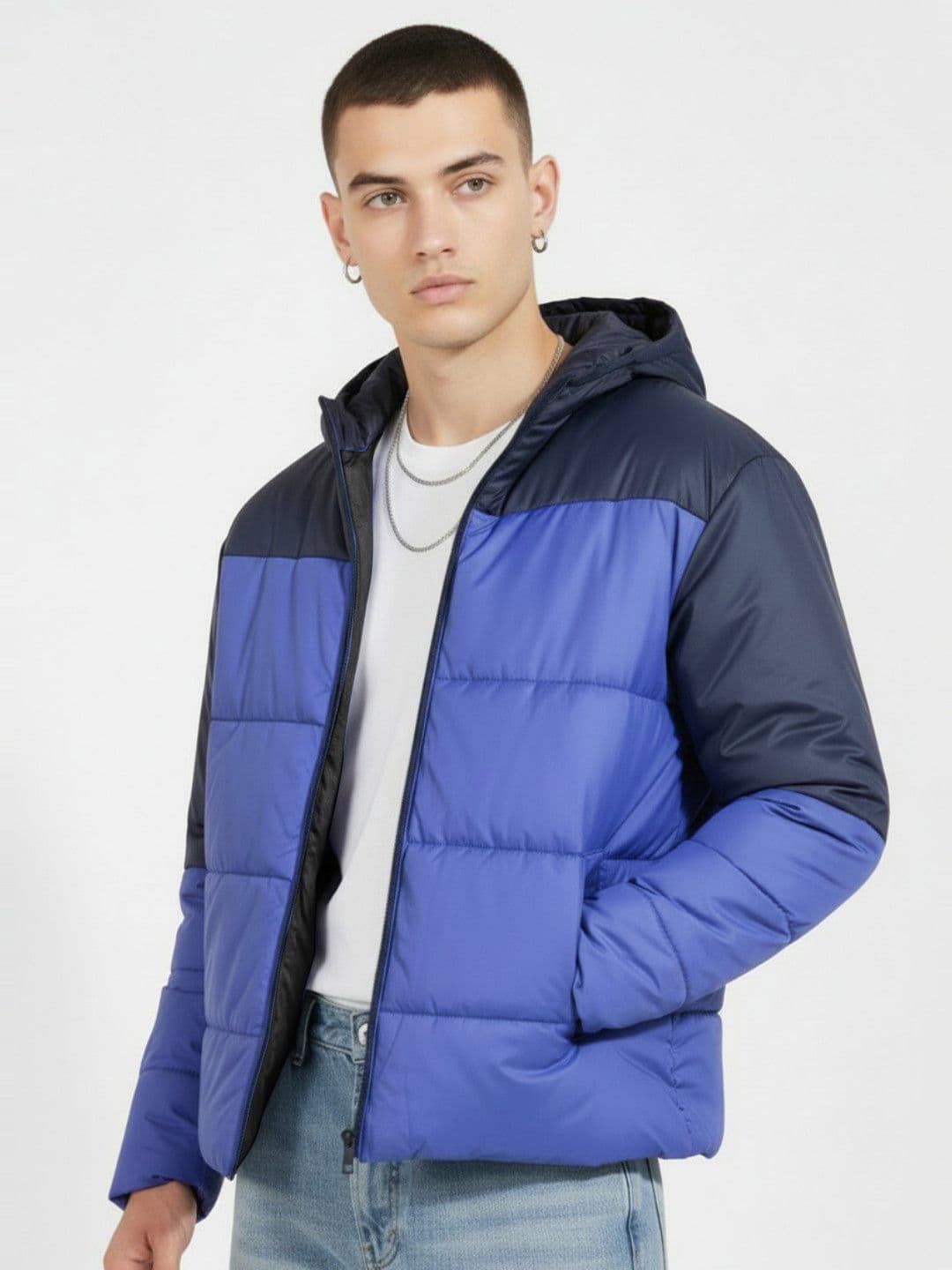 glitchez Colourblocked Padded Hooded Jacket - view 1