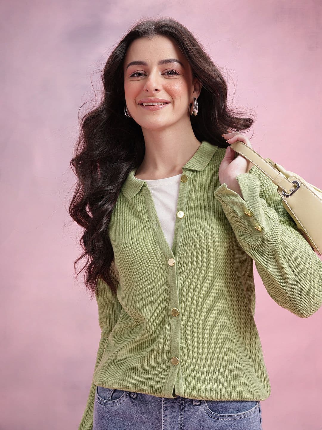 DressBerry Shirt Collar Cardigan - view 1