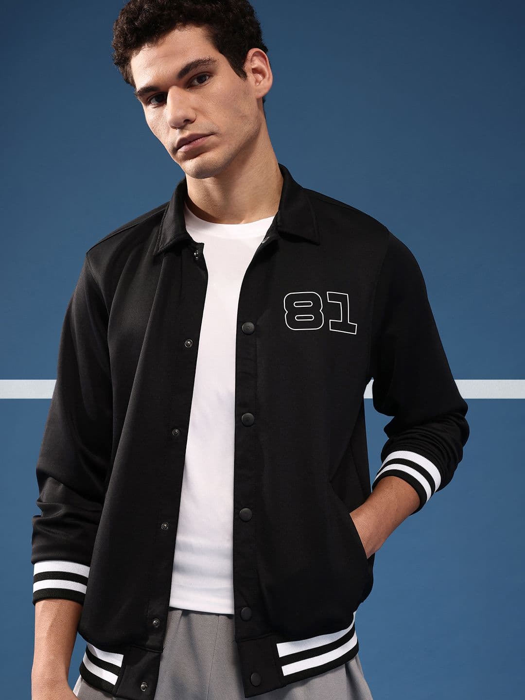 Slazenger Varsity Printed Bomber Athleisure Jacket - view 1