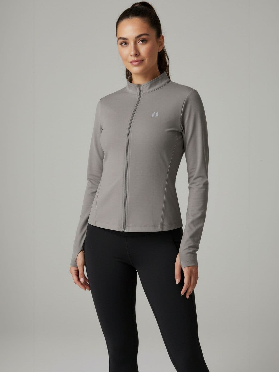 HUMAN SPIRIT Women Brand Logo Reflective Strip Training or Gym Sporty Jacket - view 1