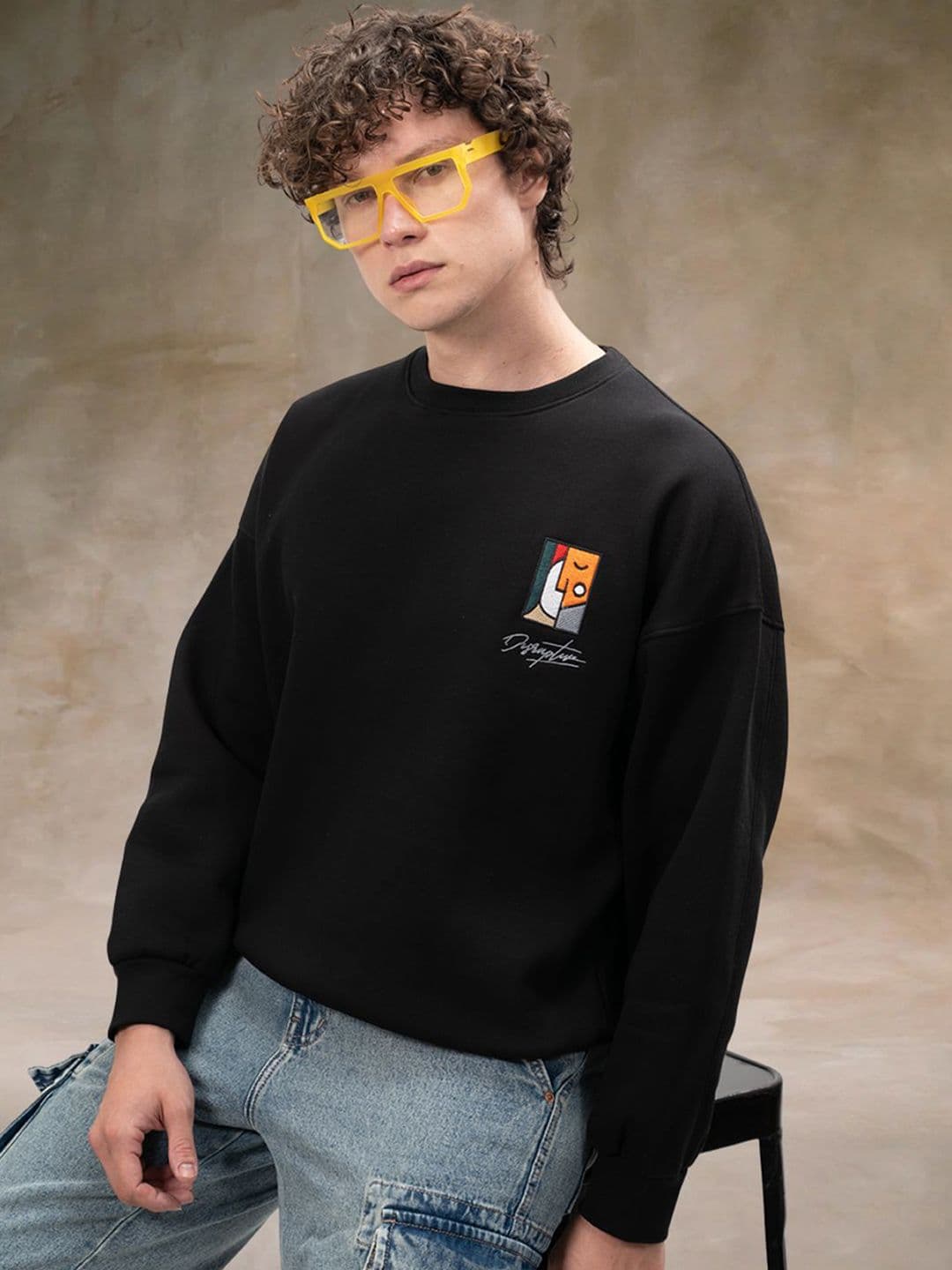 Maniac Men Embroidered Round Neck Sweatshirt - view 1