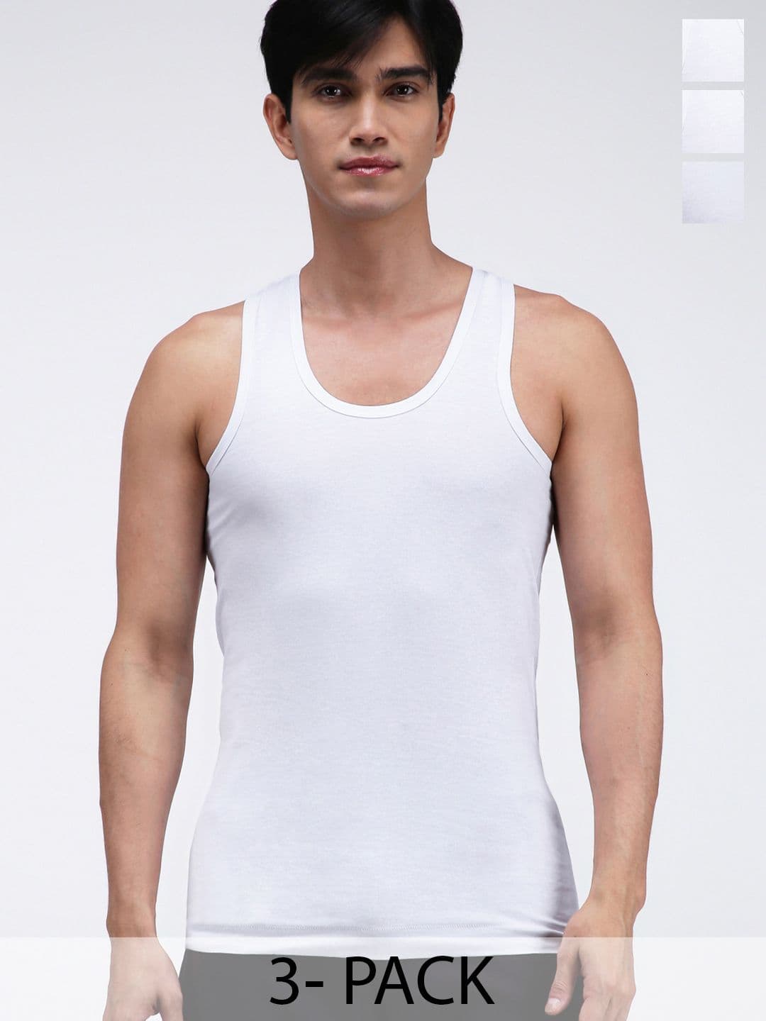 Amul Comfy Men's Pure Cotton White Vest Pack of 3 - view 1