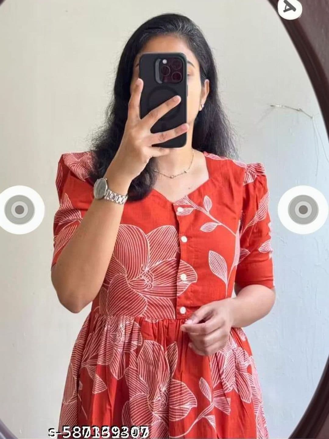 VCJ Floral Print Puff Sleeve Fit & Flare Dress - view 1