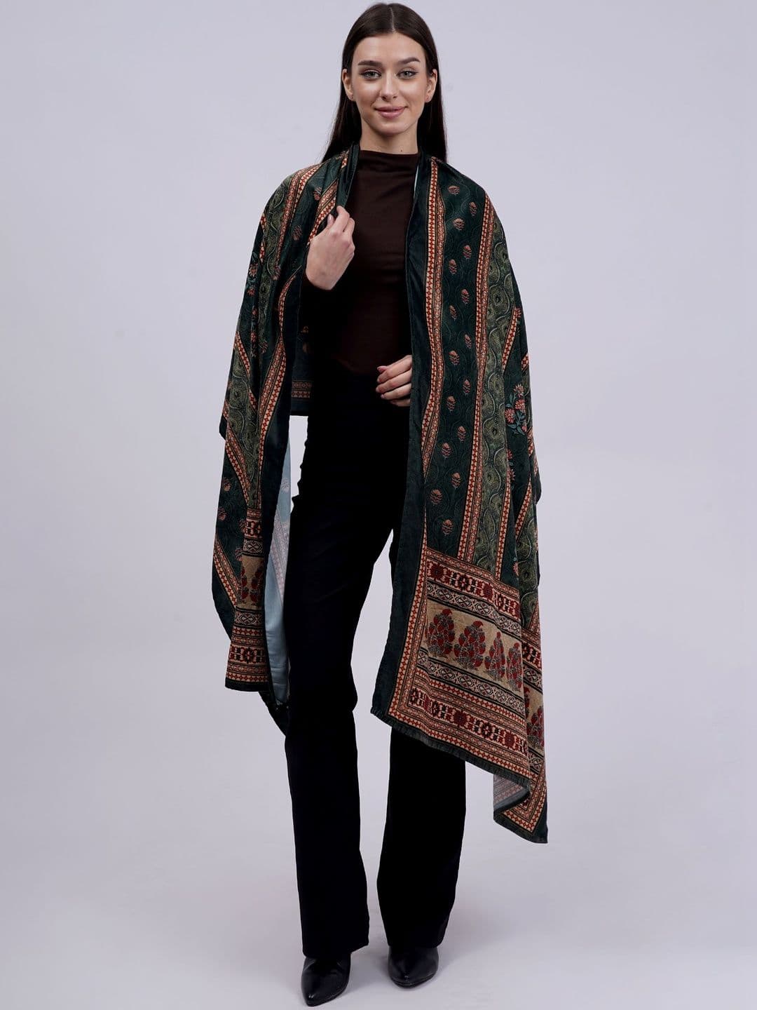 Cot'N Soft Ethnic Motifs Printed Velvet Dupatta - view 1