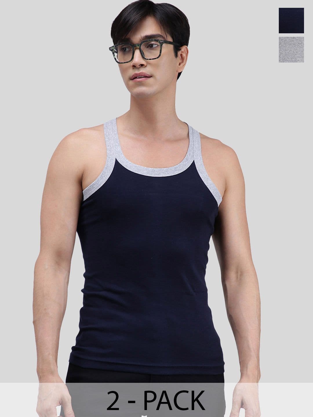 AMUL COMFY Men Pack Of 2 Pure Cotton Gym Innerwear Vests - view 1