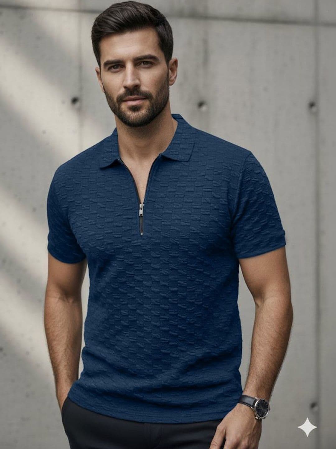 SZN Men Solid Polo Collar Short Sleeves Tshirt - view 1