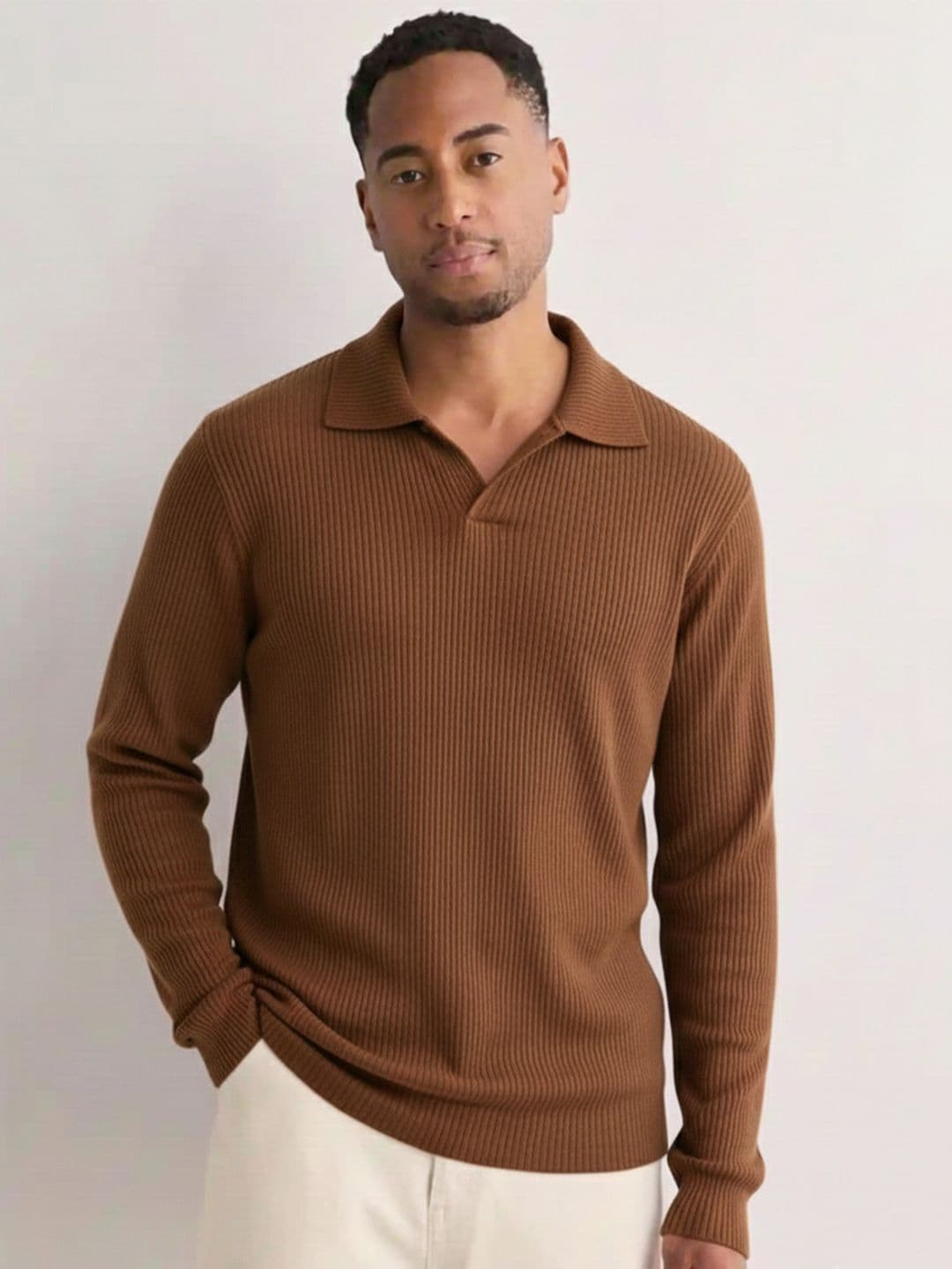 Genzy Men Self Design Polo Collar Relaxed Fit T-shirt - view 1