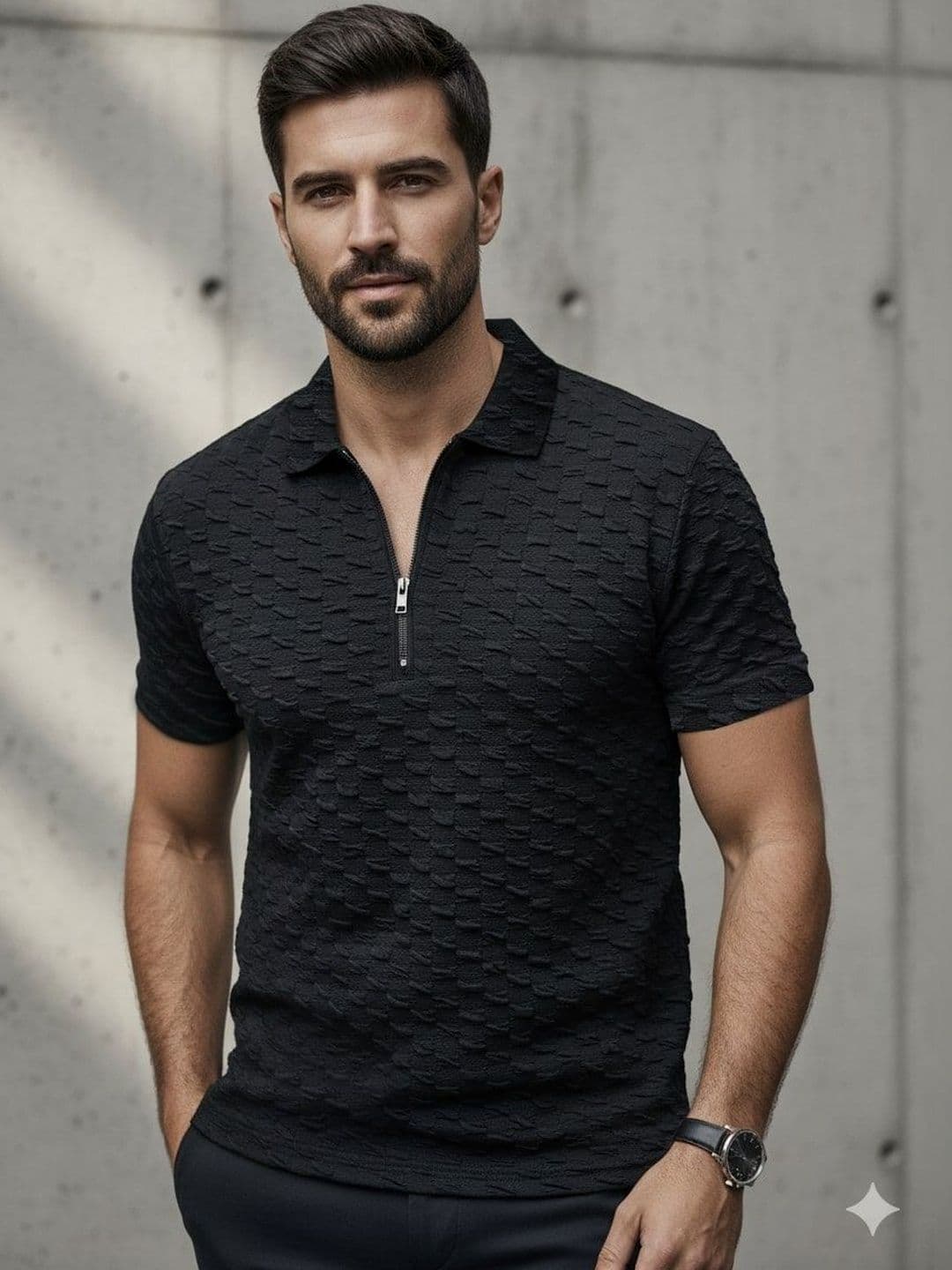 SZN Men Solid Polo Collar Short Sleeves Tshirt - view 1