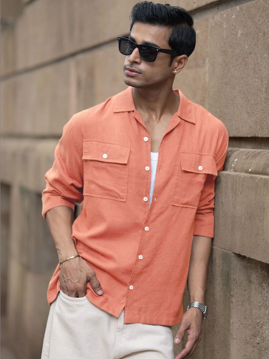Powerlook Linen Double Lyocell Long Sleeves Shirt - view 1