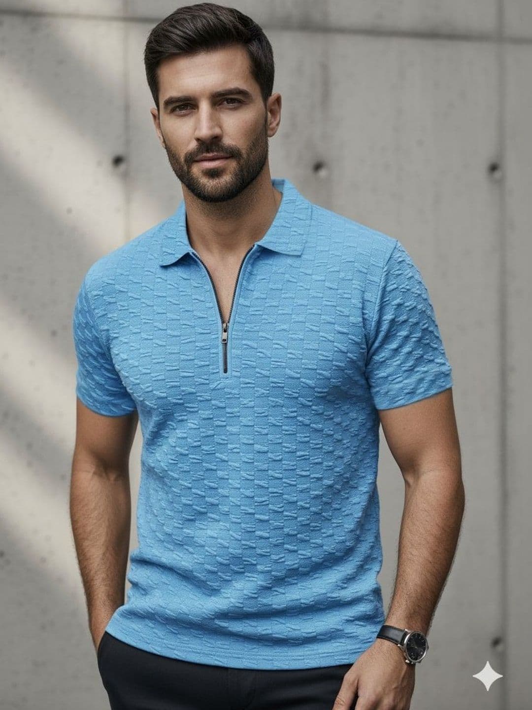 SZN Men Solid Polo Collar Short Sleeves Tshirt - view 1