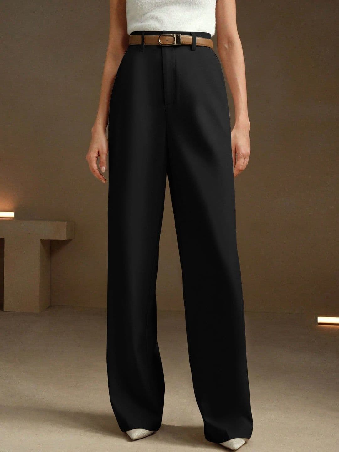 KERI PERRY Women Relaxed Straight Leg High-Rise Non Iron Trousers - view 1