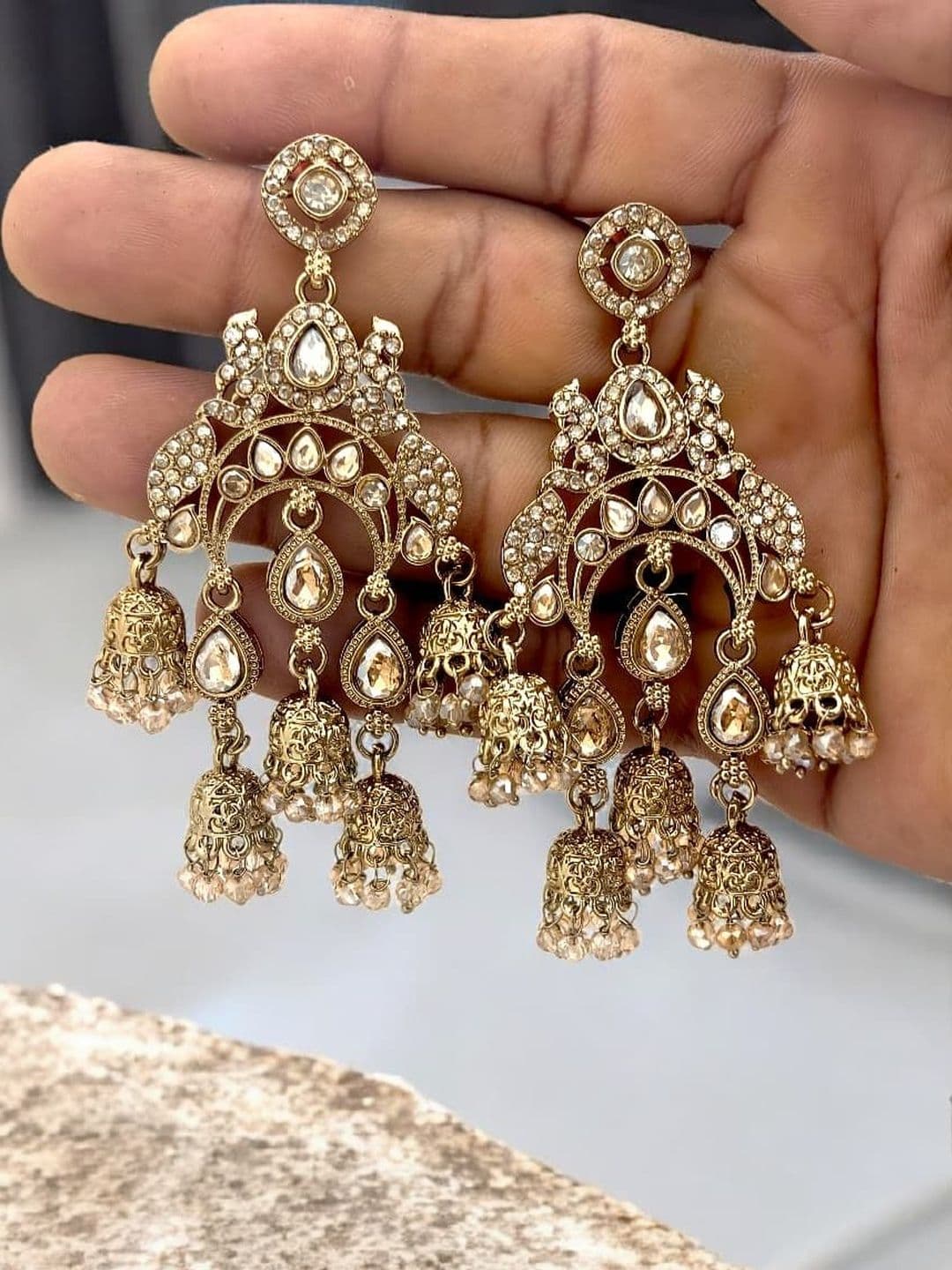 BFC - BUY FOR CHANGE Geometric Jhumkas Earrings - view 1