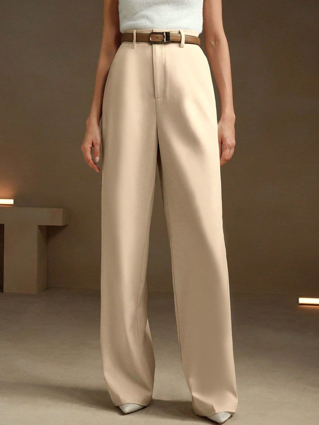KERI PERRY Women Relaxed Straight Leg High-Rise Non Iron Trousers - view 1