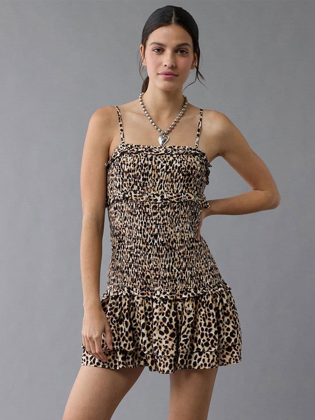 AMERICAN EAGLE OUTFITTERS Women Animal Print Fit & Flare Dress - view 1