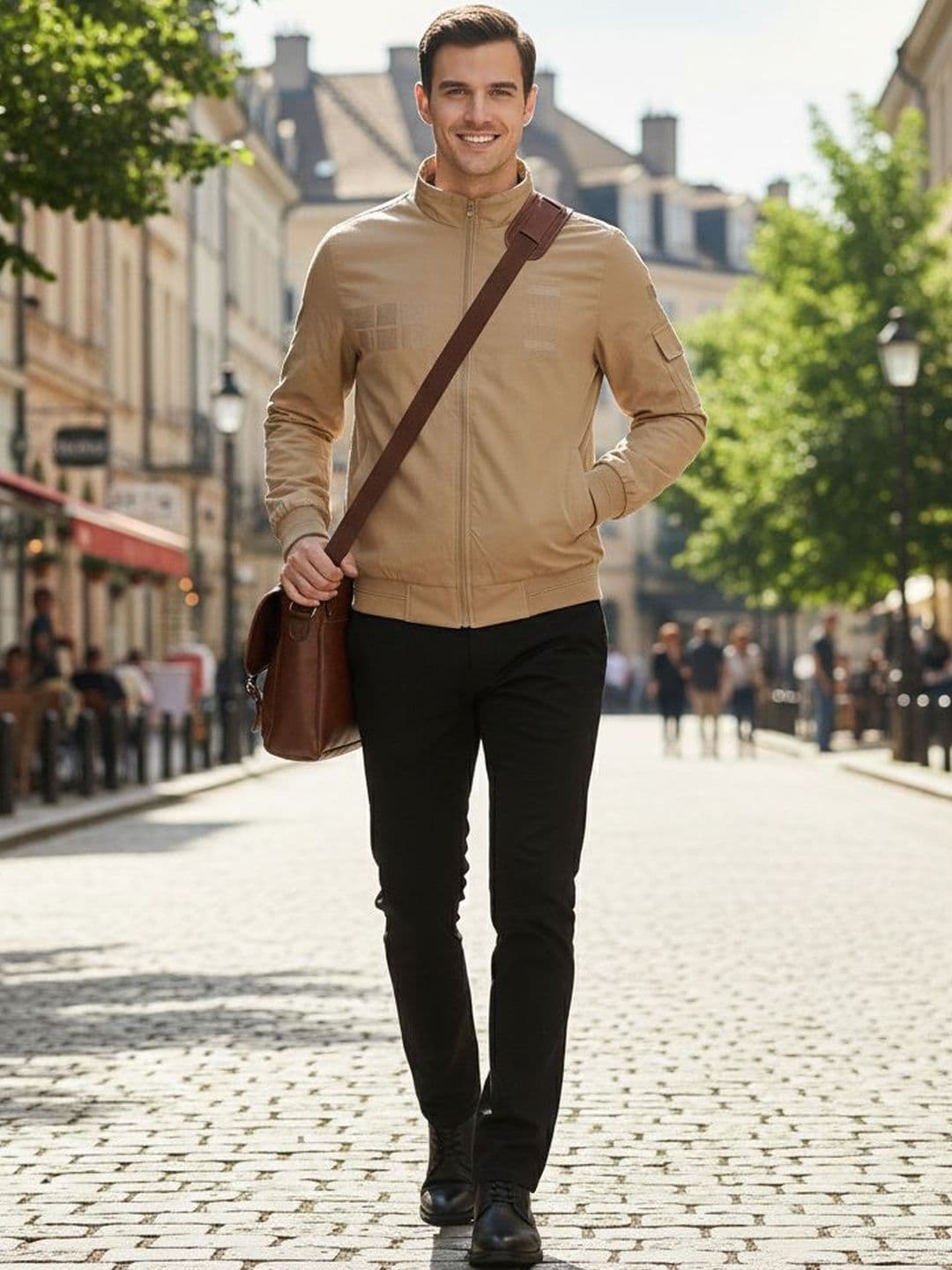 UNEX Men Lightweight Bomber with Embroidered Jacket - view 1