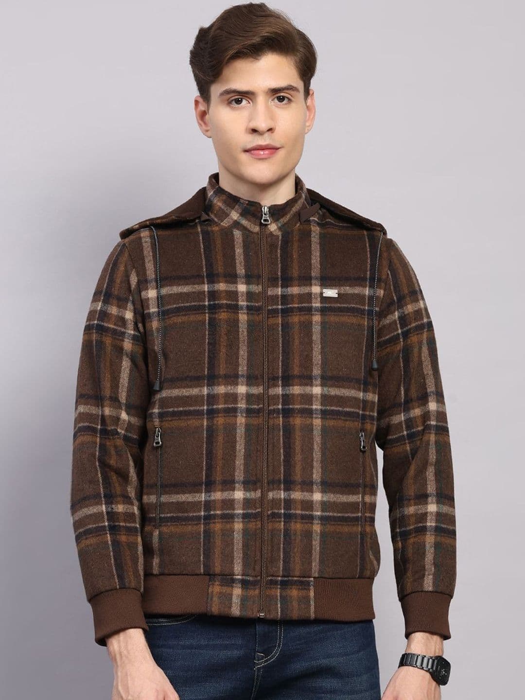 Monte Carlo Men Checked Outdoor Woven Jacket - view 1