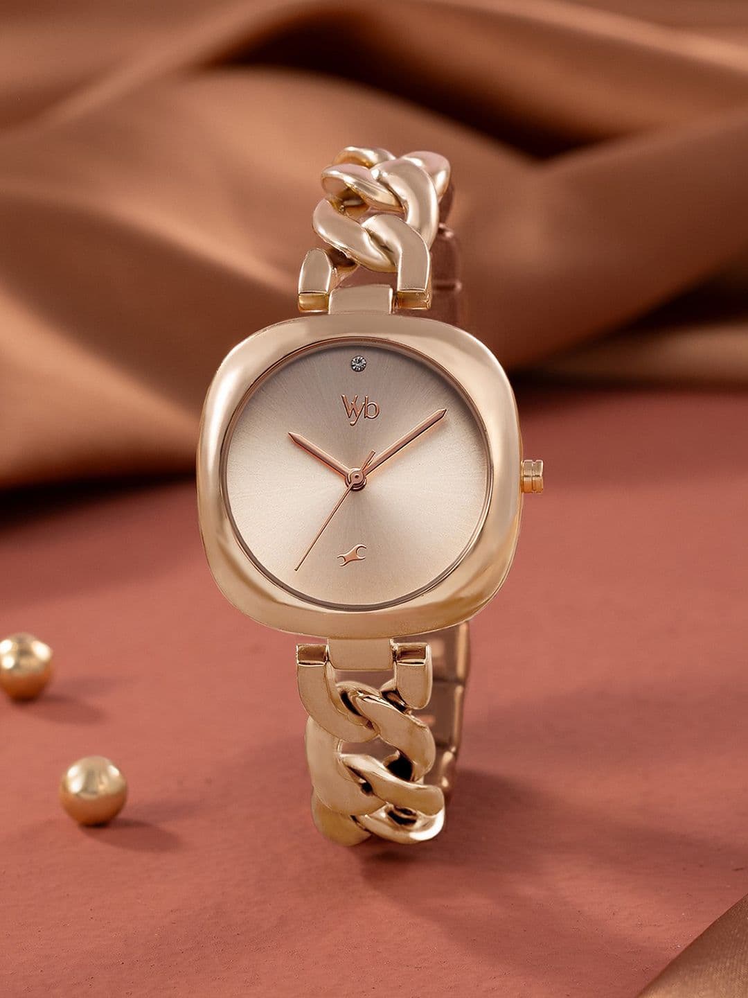 Fastrack Vyb Spotlight Quartz Rose Gold Dial Analog Watch For Women - FV60109WM01W - view 1
