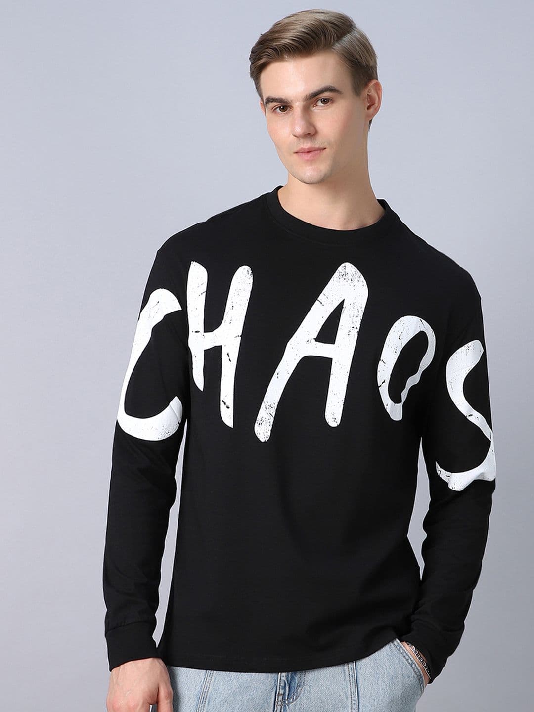 Bewakoof Chaos Typography Oversized T-shirt - view 1