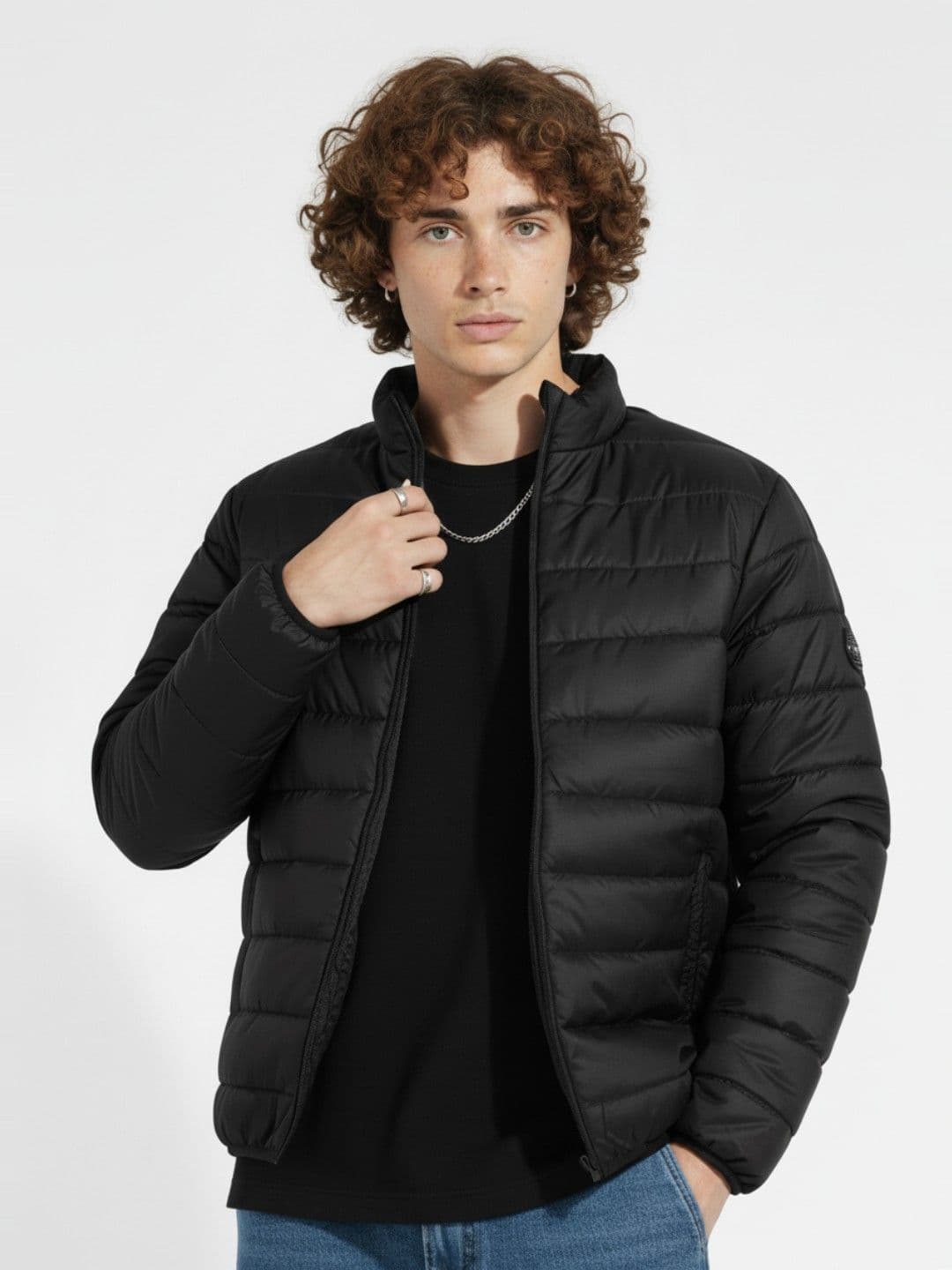 glitchez Mock Collar Puffer Jacket - view 1
