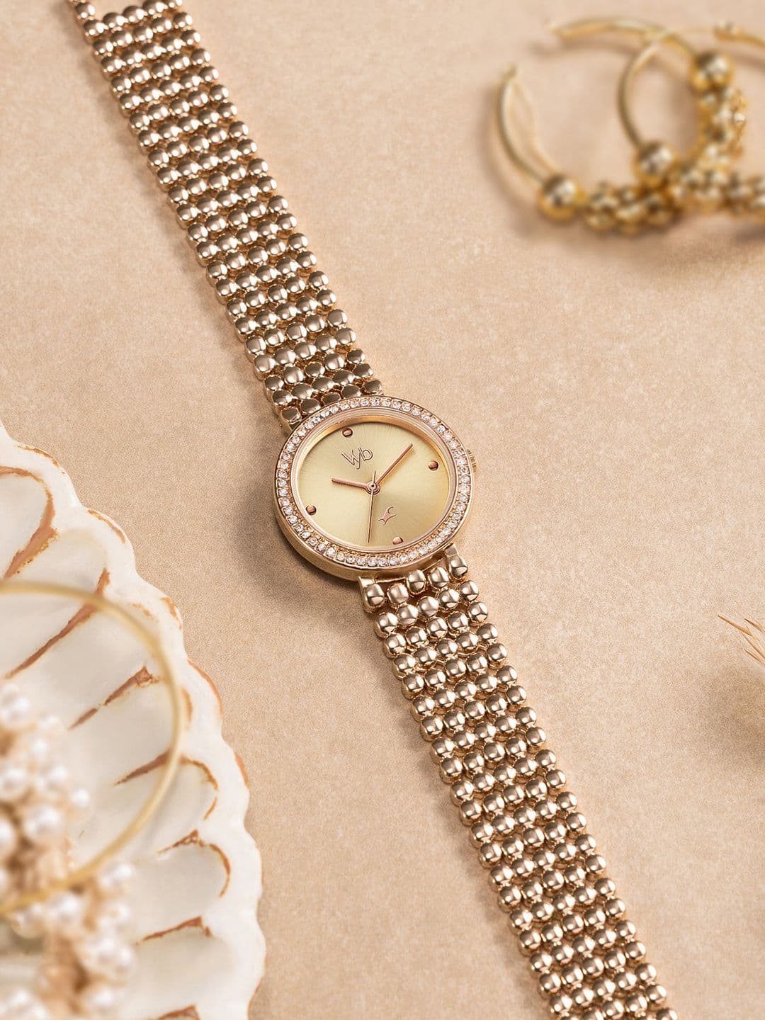 Fastrack Vyb Iconique Quartz Light peach Dial Analog Watch For Women - FV60111WM01W - view 1