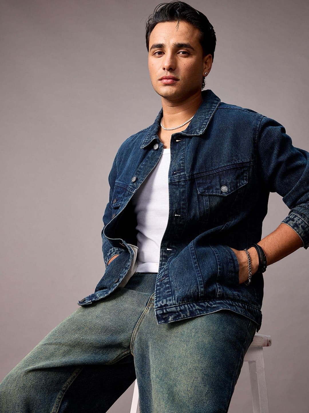 Urbano Fashion Men's Regular Fit Washed Full Sleeve Denim Jacket - view 1