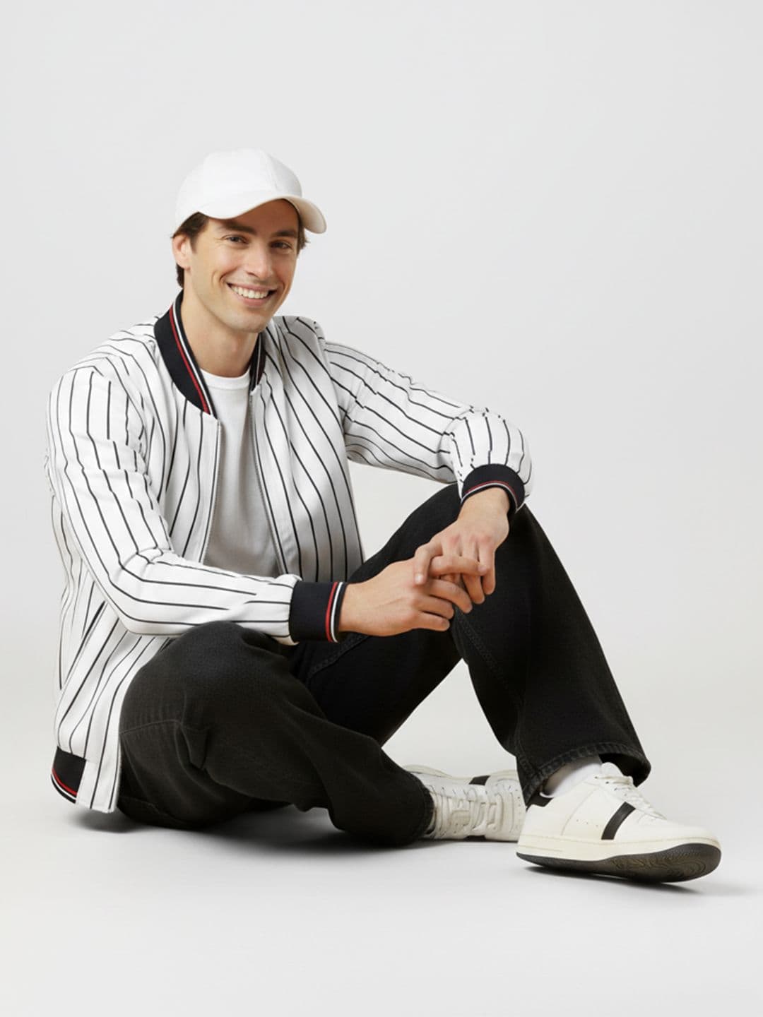 HERE&NOW Men Striped Bomber Jacket - view 1