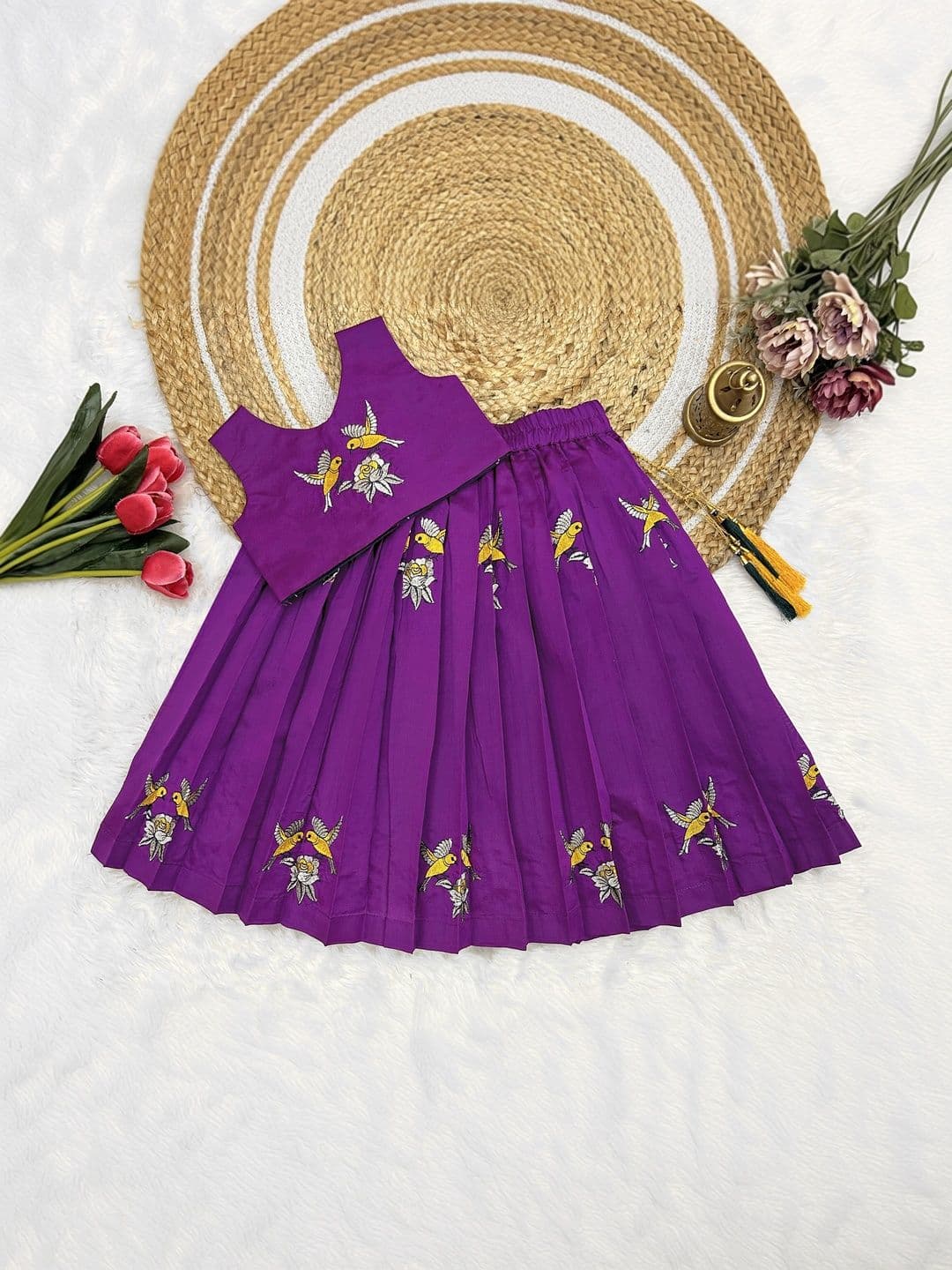 FELIZ THE DESIGNER STUDIO Girls Embroidered Thread Work Ready to Wear Lehenga & - view 1