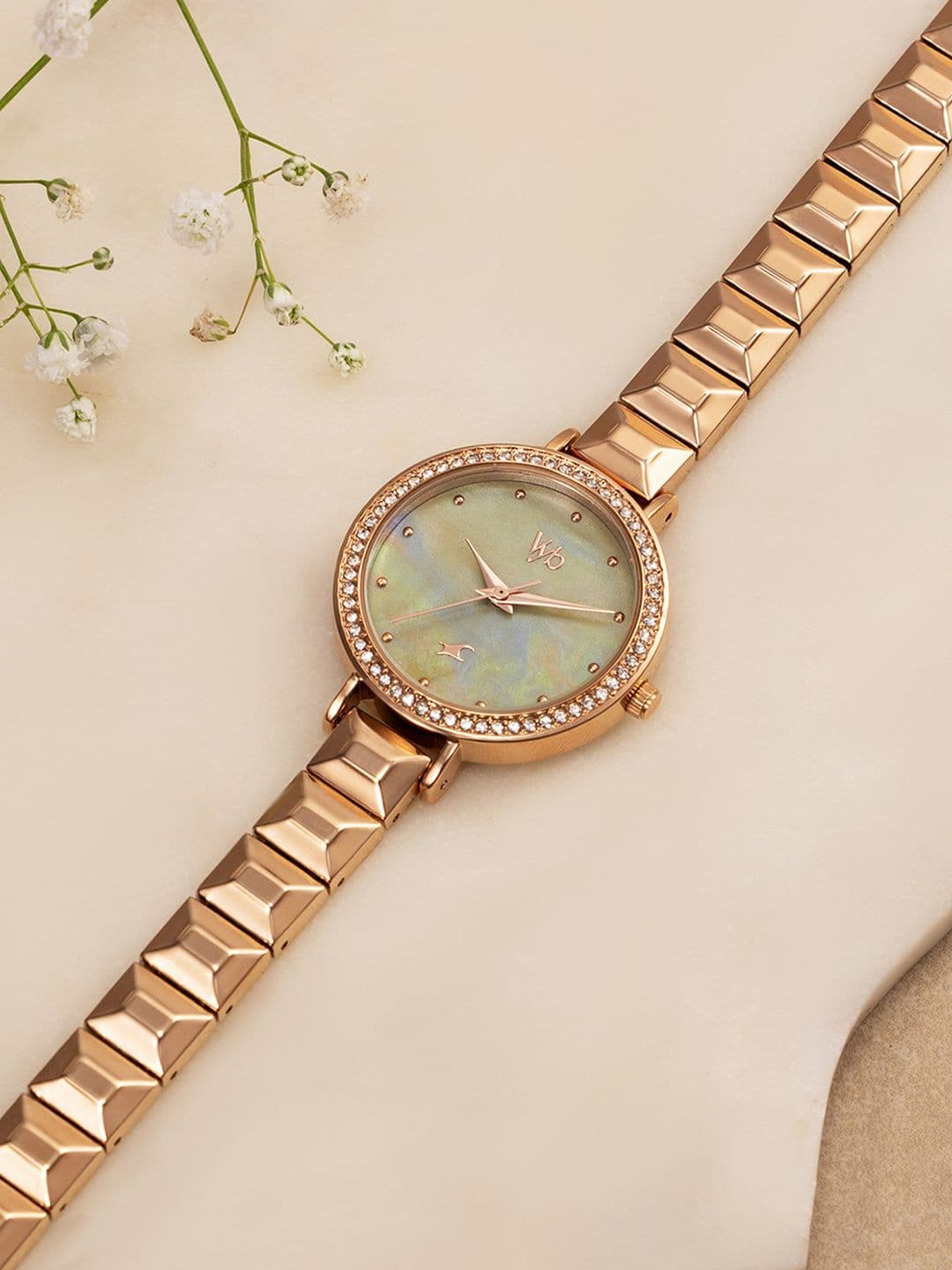 Fastrack Vyb Enigma Quartz Sage Green Dial Analog Watch For Women - FV60050WM03W - view 1