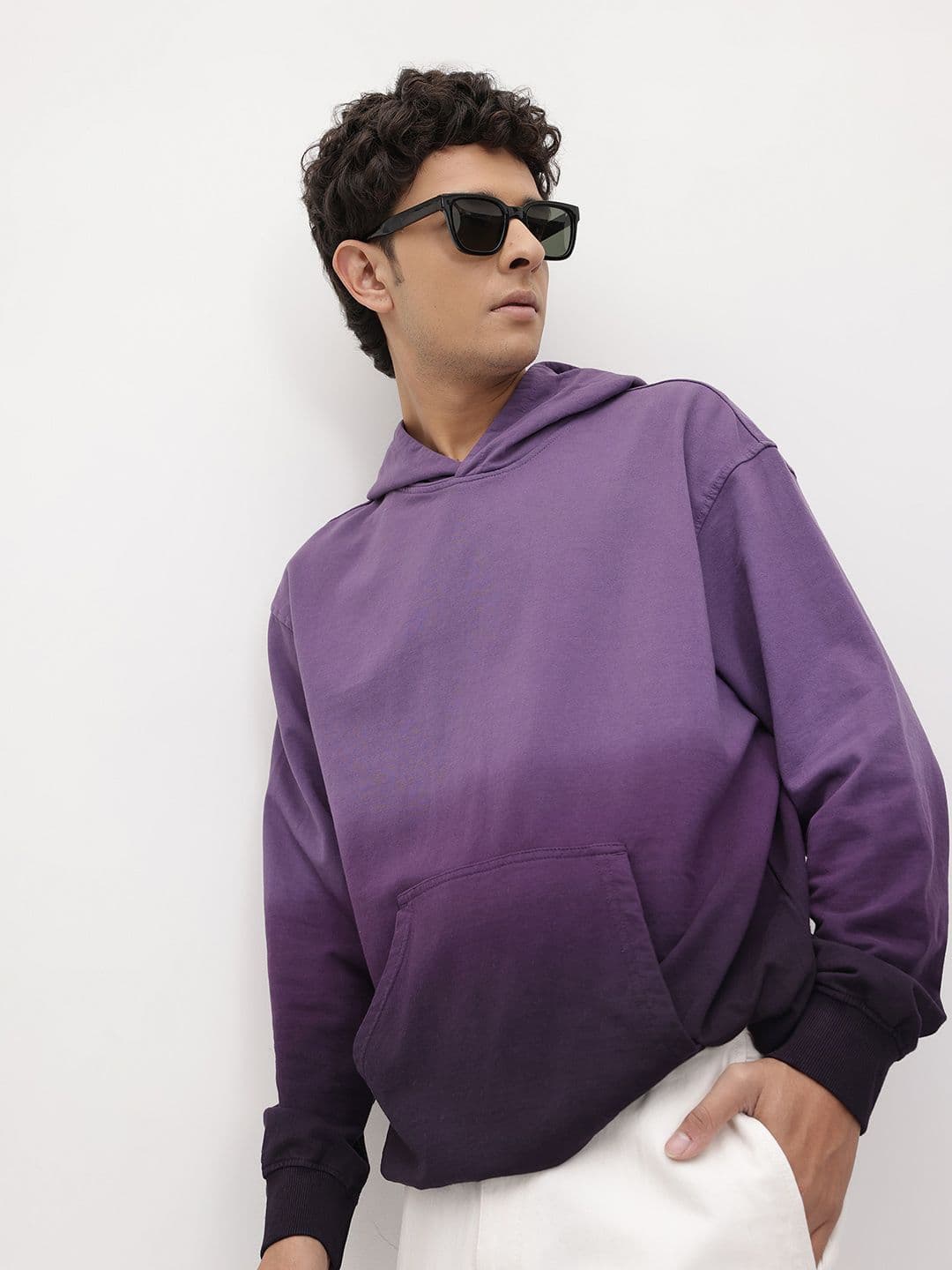The Roadster Life Co. Ombre Relaxed Fit Pure Cotton Hooded Pullover Sweatshirt - view 1