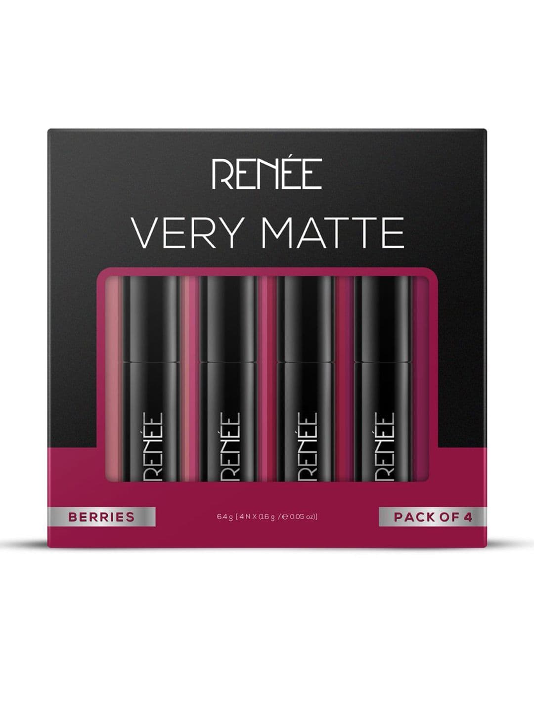 Renee Set Of 4 Very Matte Long Lasting Lipstick - 1.6 g - Berries - view 1