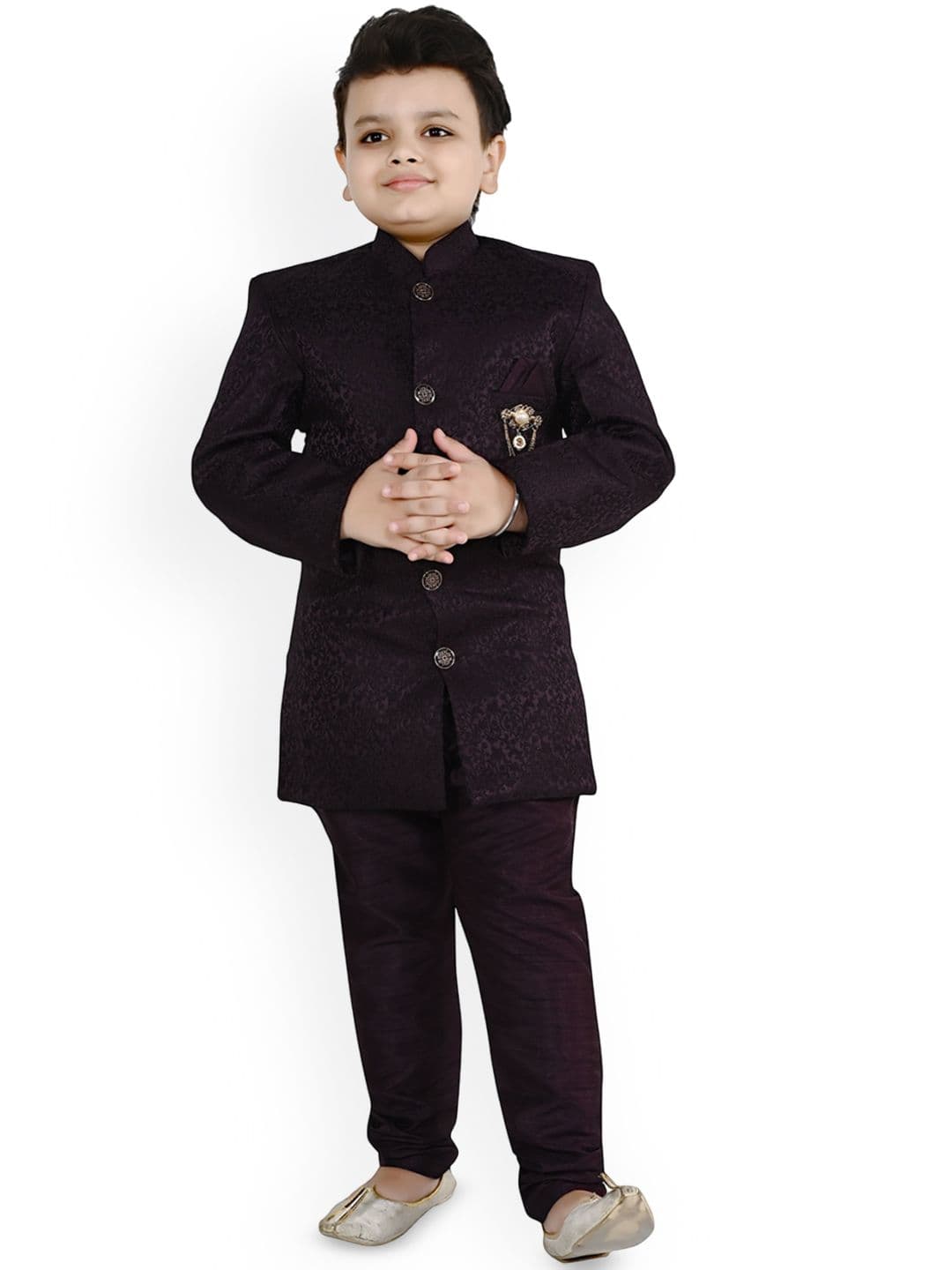 Arshia Fashions Boys Self Design Sherwani Set - view 1